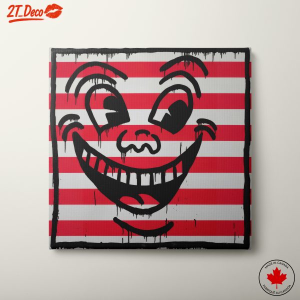 Bold Contemporary Character Artwork with Stripes
