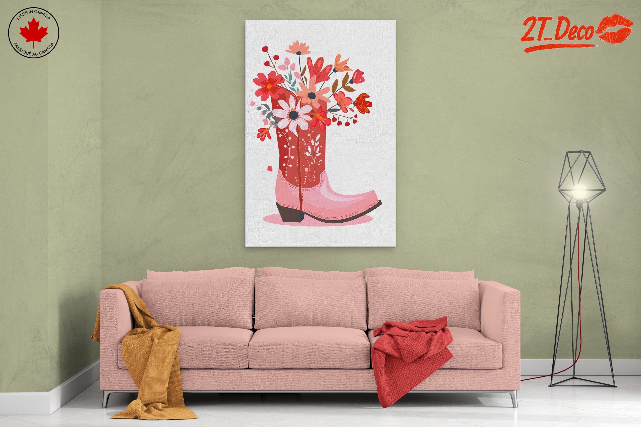 Vibrant Floral Arrangement in Cowboy Boot - Image 2