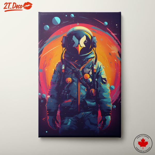 Whimsical Penguin Astronaut Art