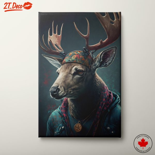 Stylized Deer Wearing Urban Attire