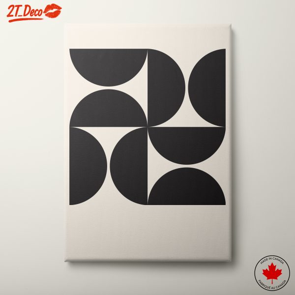 Geometric Abstract Black Shapes on Cream Background