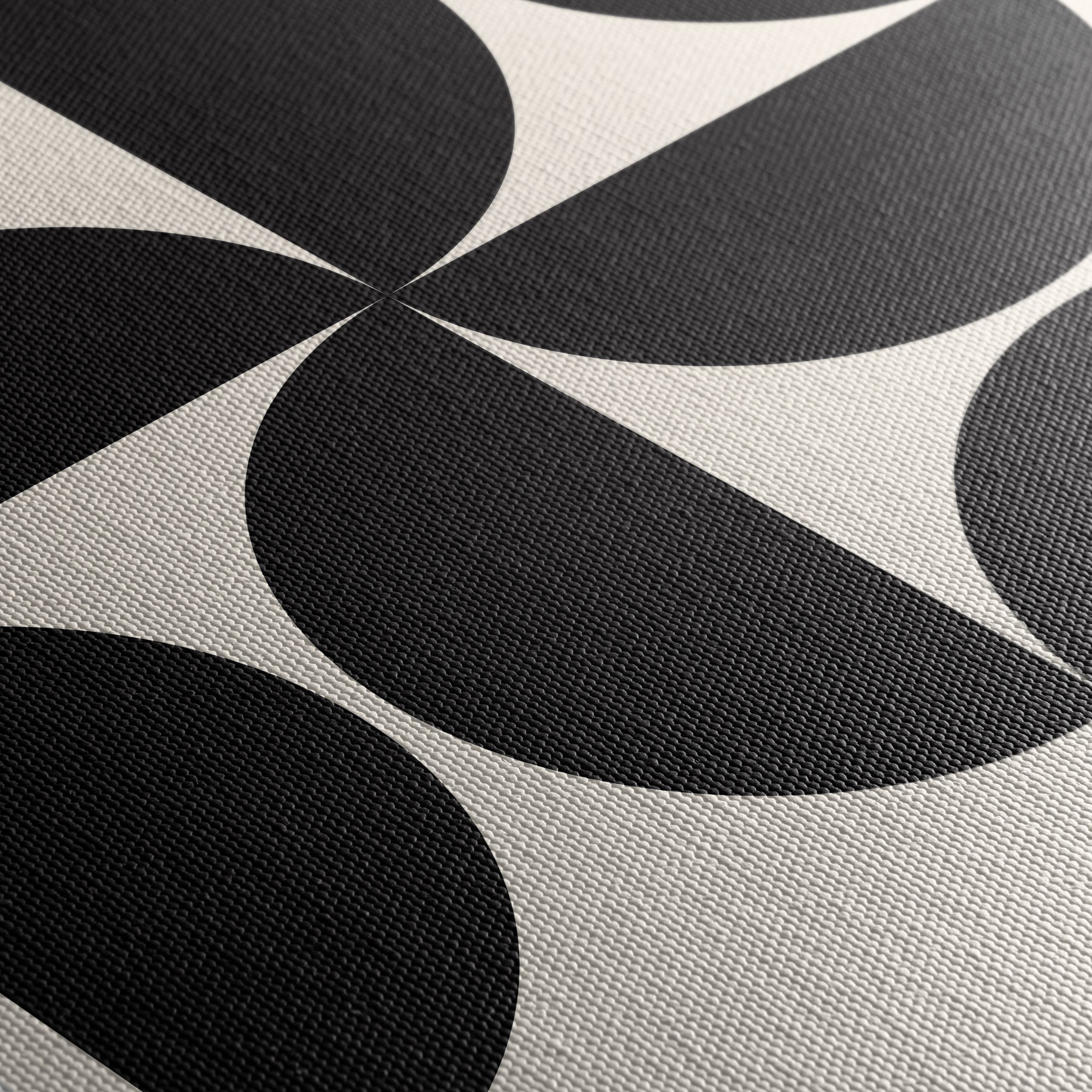 Geometric Abstract Black Shapes on Cream Background - Image 5