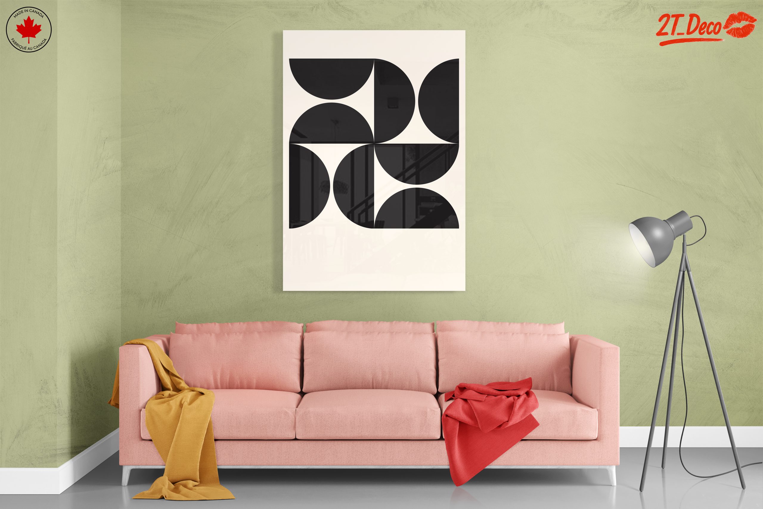 Geometric Abstract Black Shapes on Cream Background - Image 7