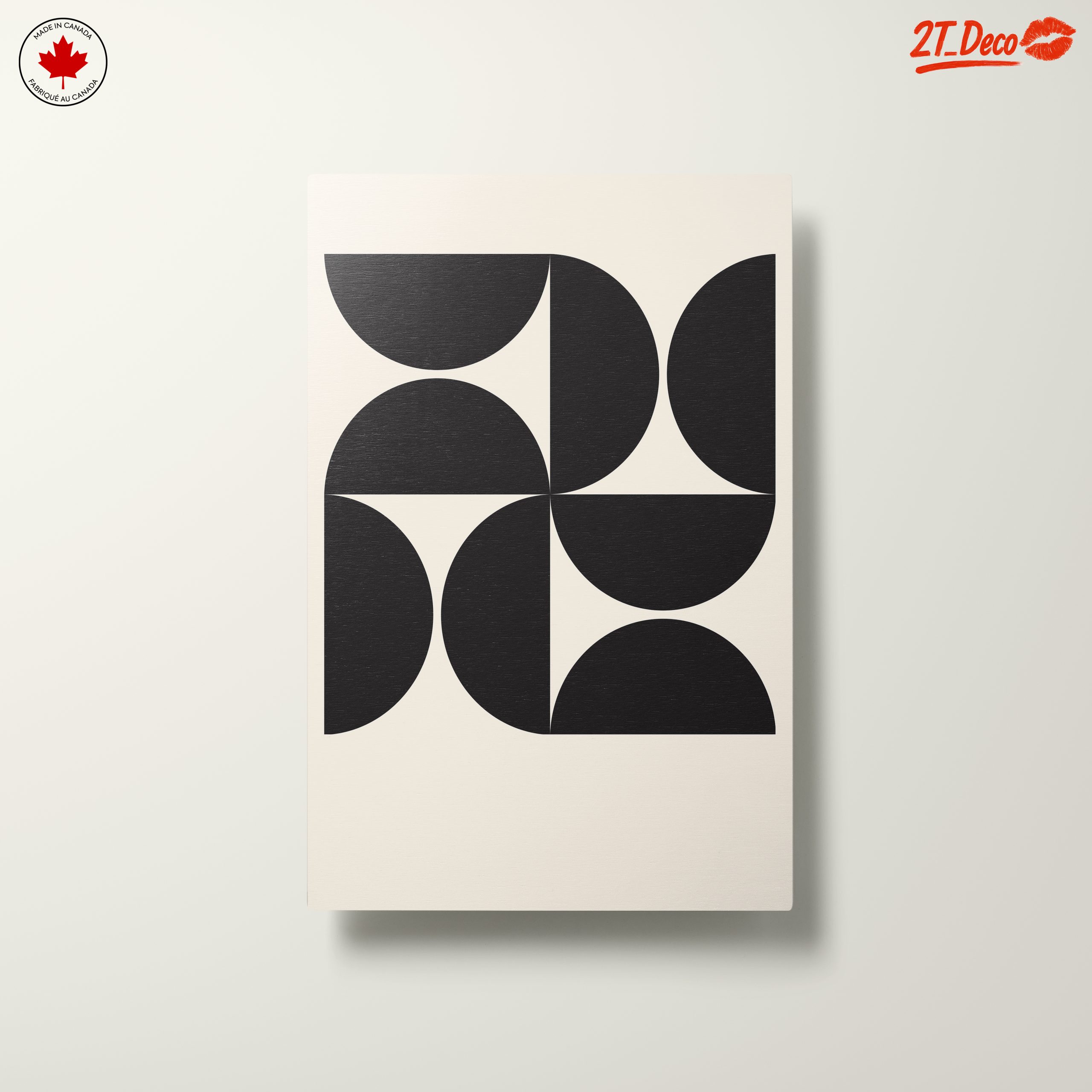 Geometric Abstract Black Shapes on Cream Background - Image 10