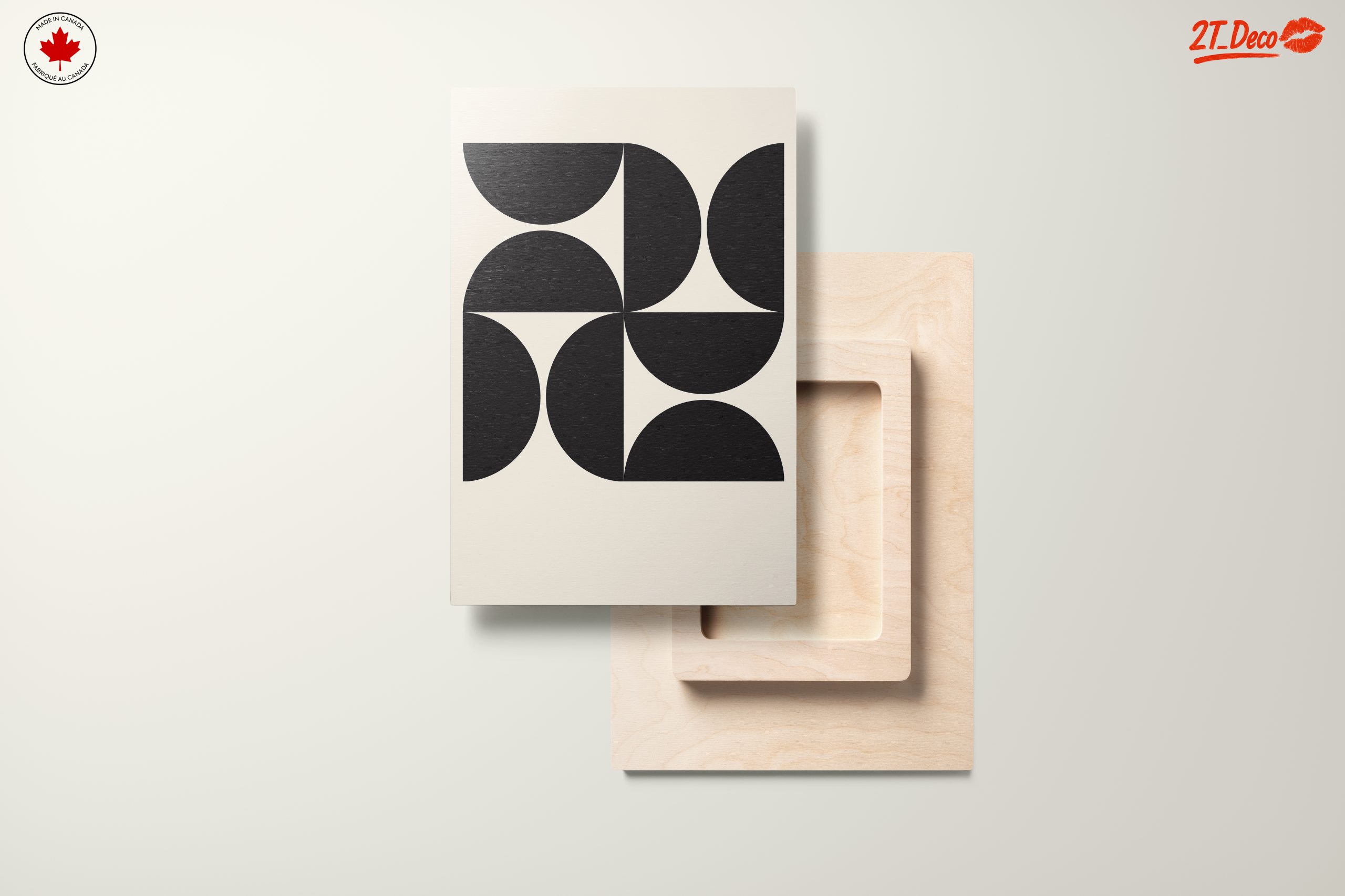 Geometric Abstract Black Shapes on Cream Background - Image 11