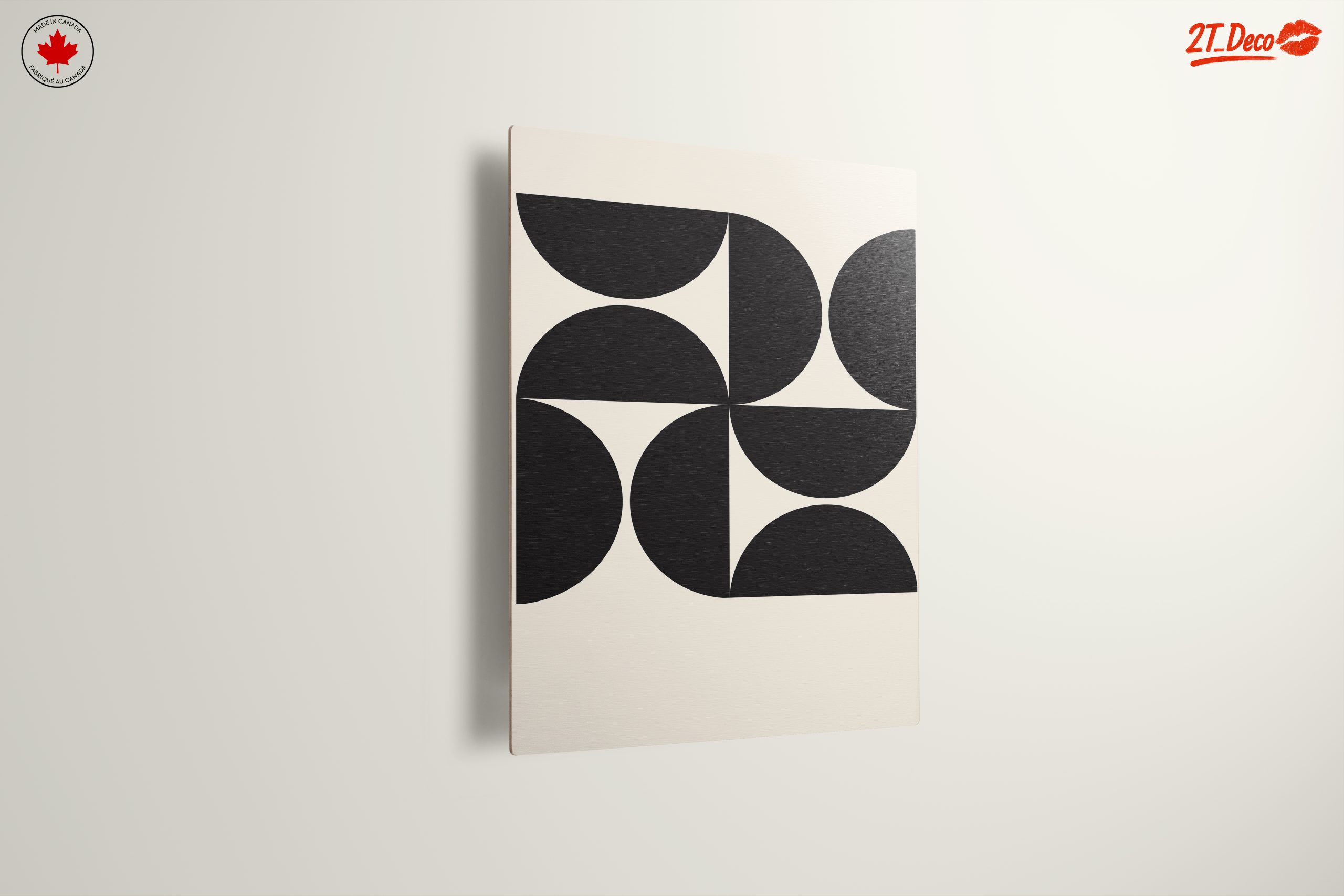 Geometric Abstract Black Shapes on Cream Background - Image 13