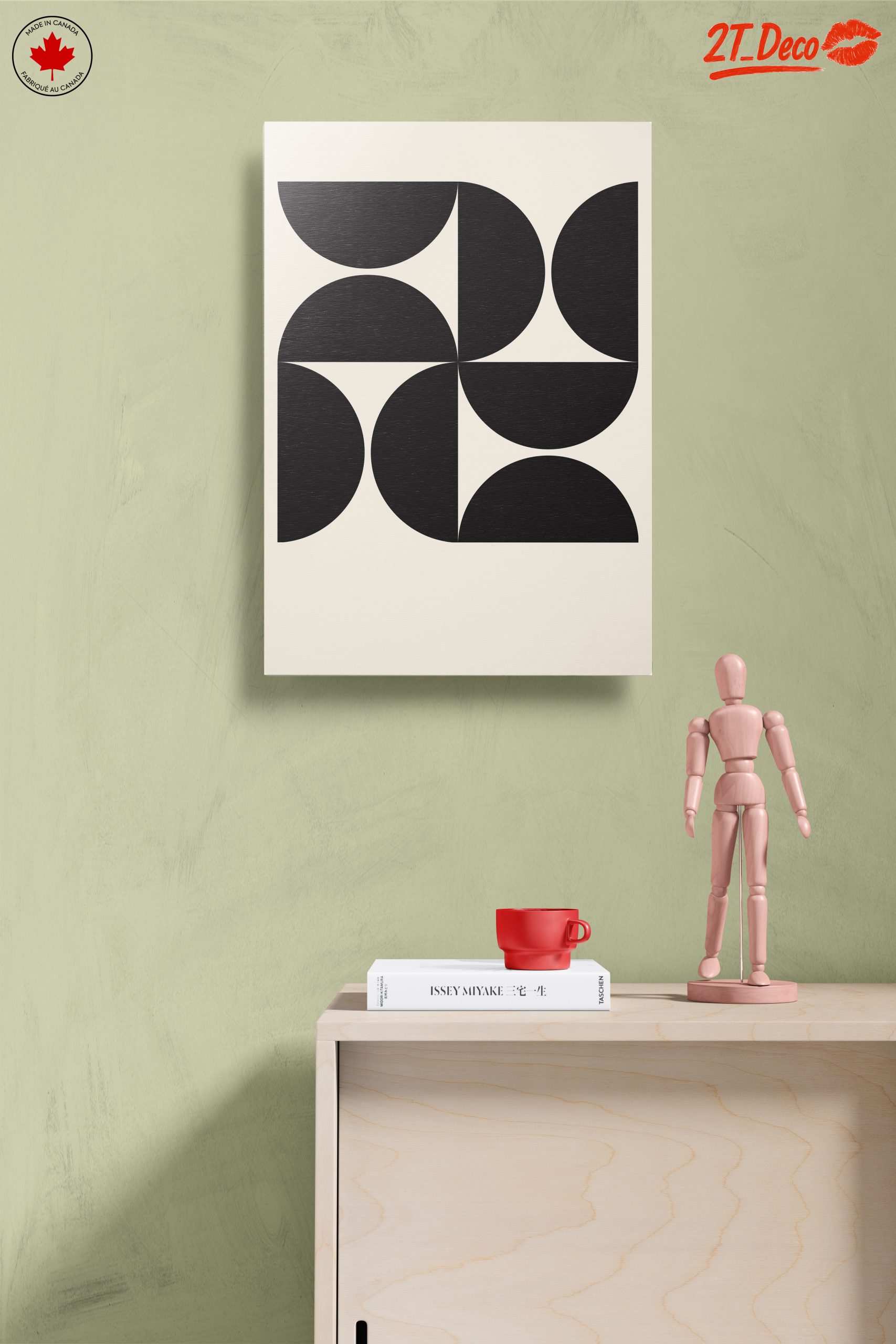 Geometric Abstract Black Shapes on Cream Background - Image 14