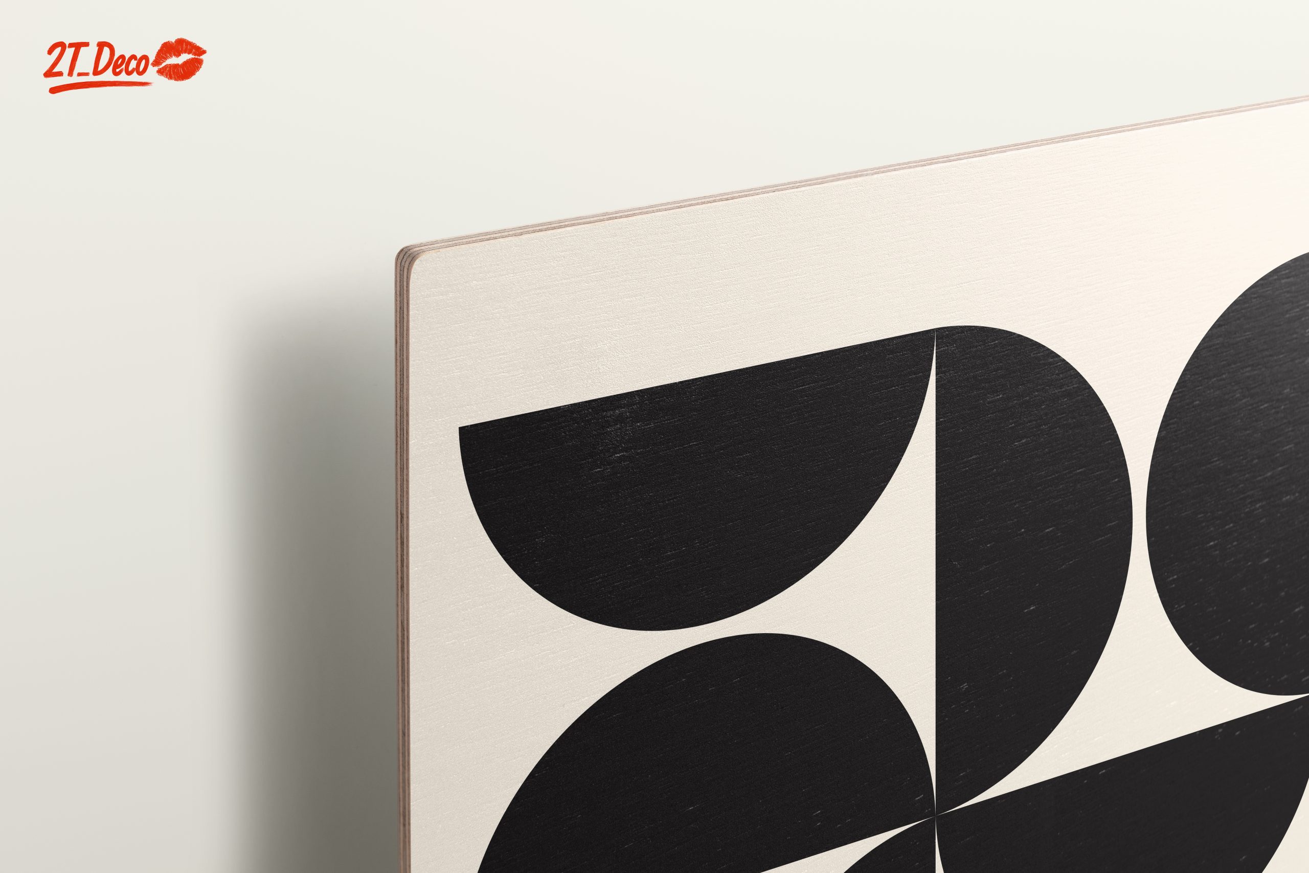Geometric Abstract Black Shapes on Cream Background - Image 15