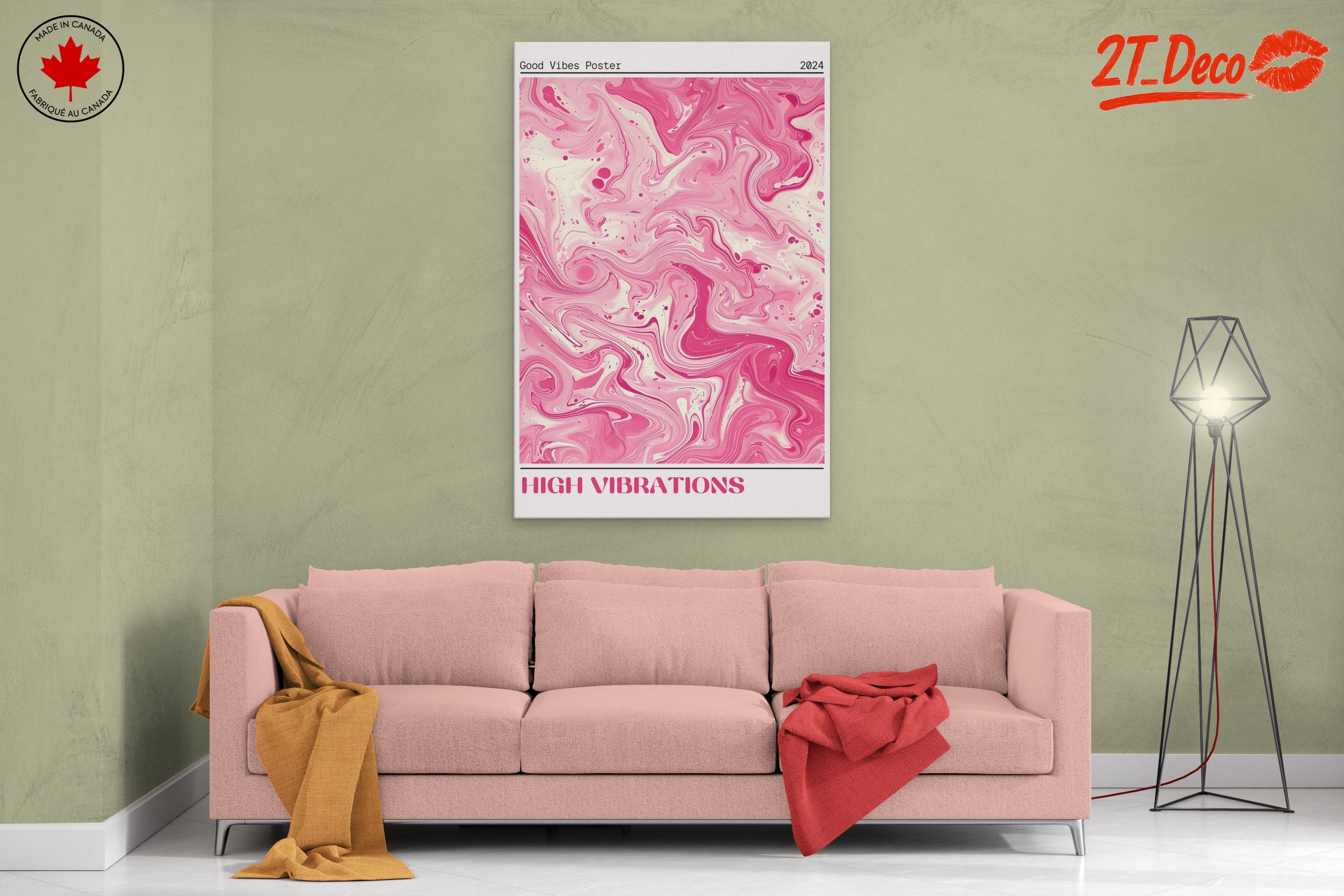 High Vibrations Good Vibes Typography Art - Image 2