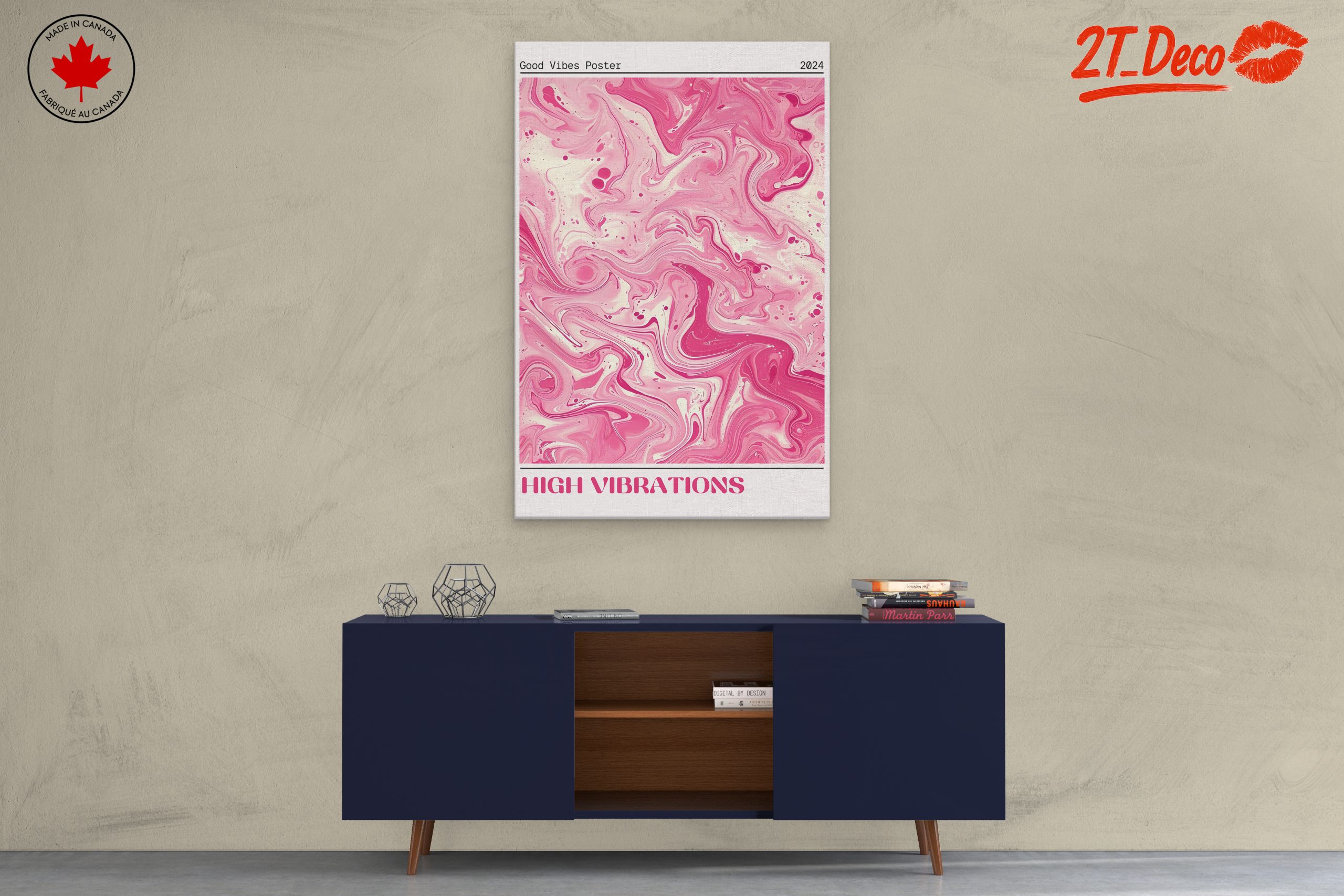High Vibrations Good Vibes Typography Art - Image 3