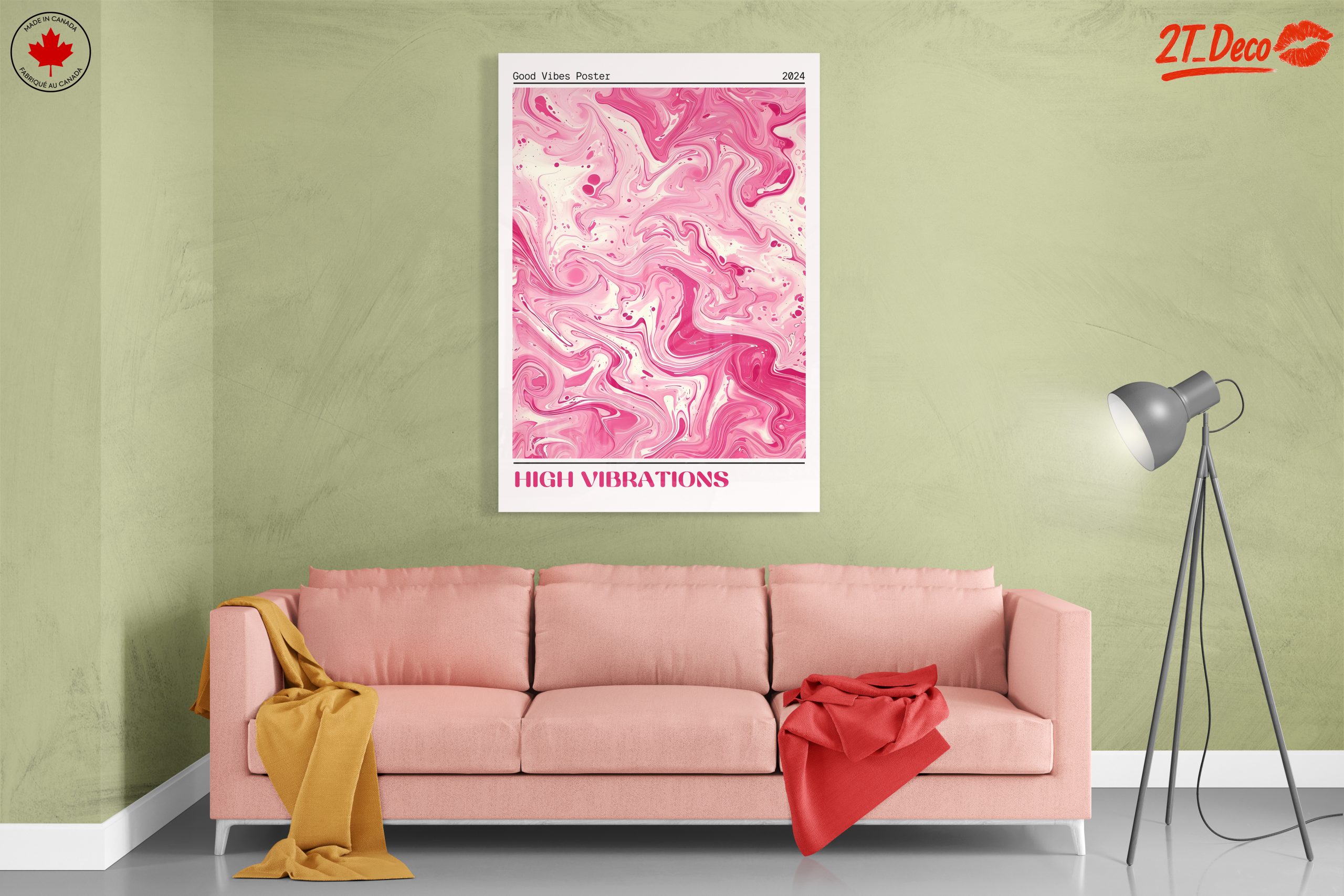 High Vibrations Good Vibes Typography Art - Image 7