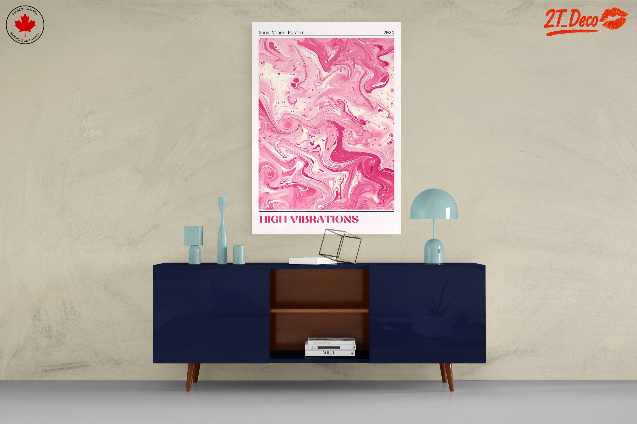 High Vibrations Good Vibes Typography Art - Image 8