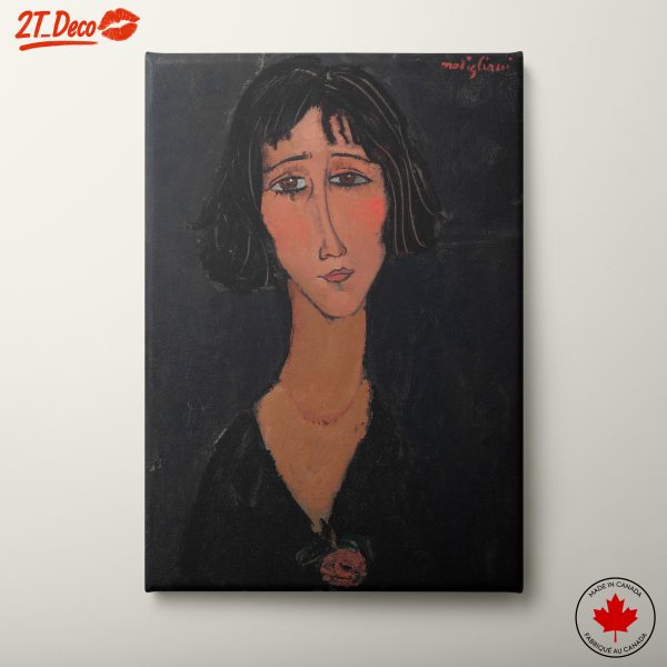 Stylized Portrait of a Woman with a Rose