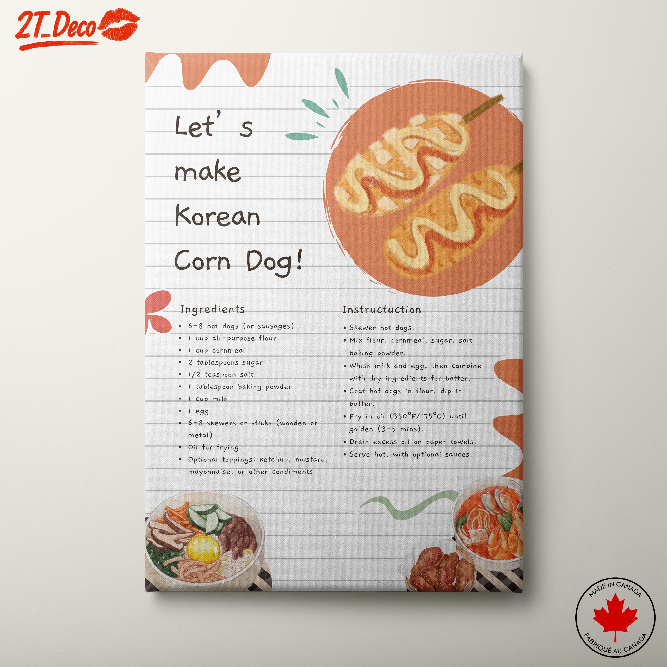Korean Corn Dog Culinary Illustration