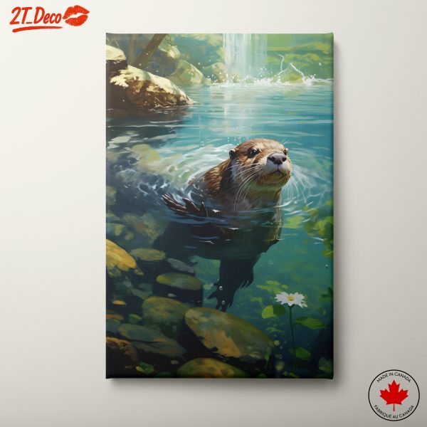 Otter Swimming in a Serene Environment