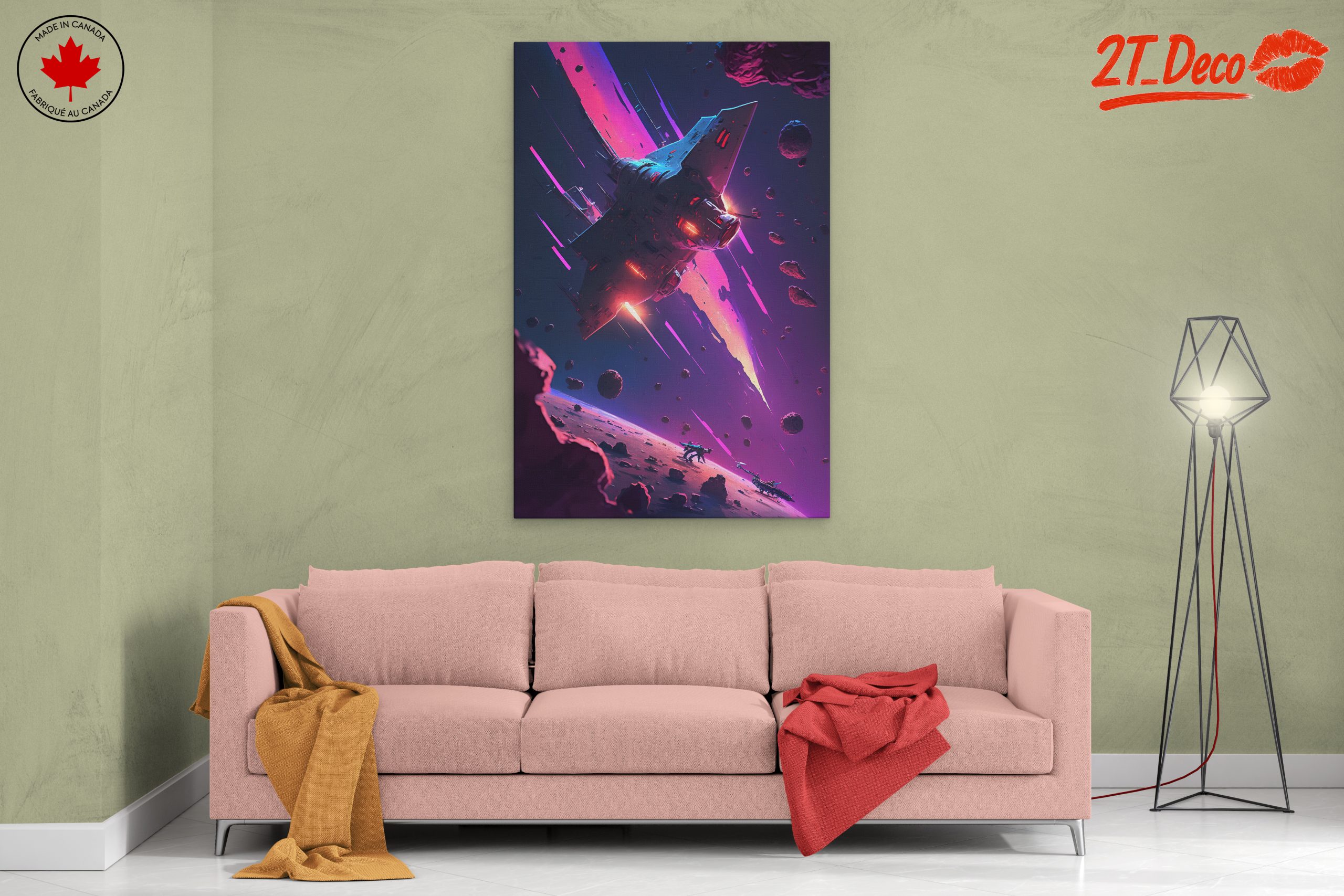 Stylized Futuristic Spacecraft in Cosmic Scene - Image 2