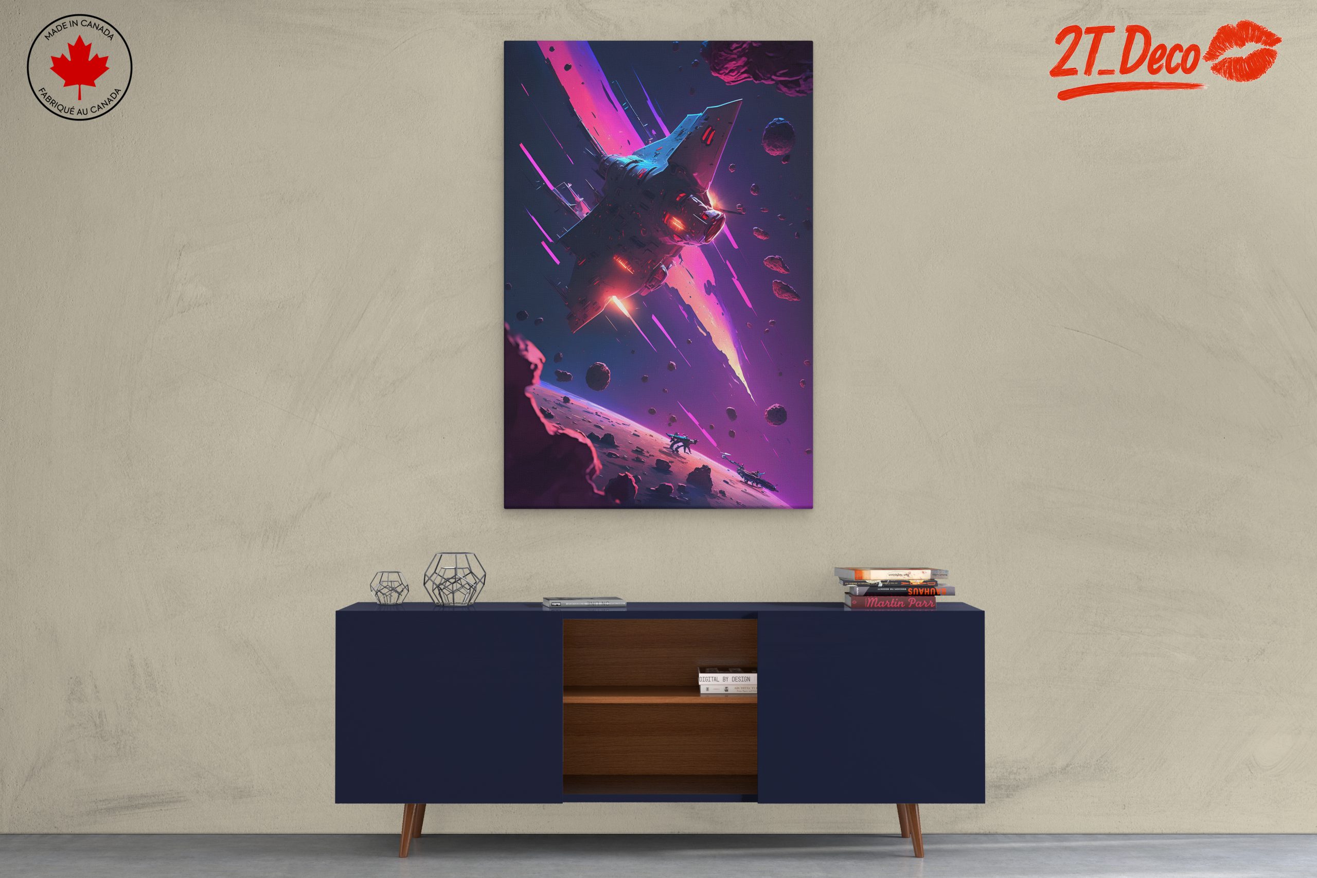 Stylized Futuristic Spacecraft in Cosmic Scene - Image 3