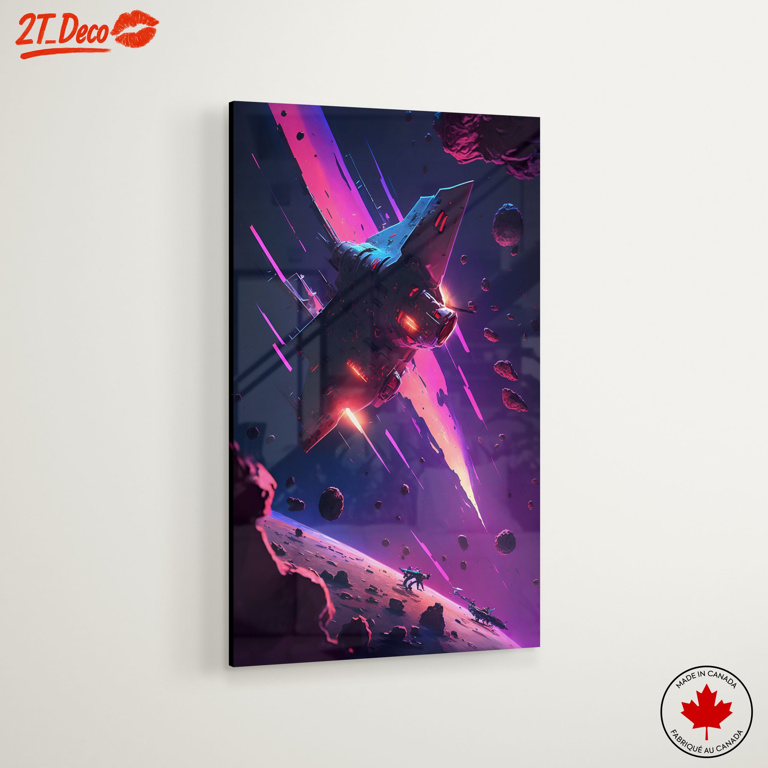 Stylized Futuristic Spacecraft in Cosmic Scene - Image 6
