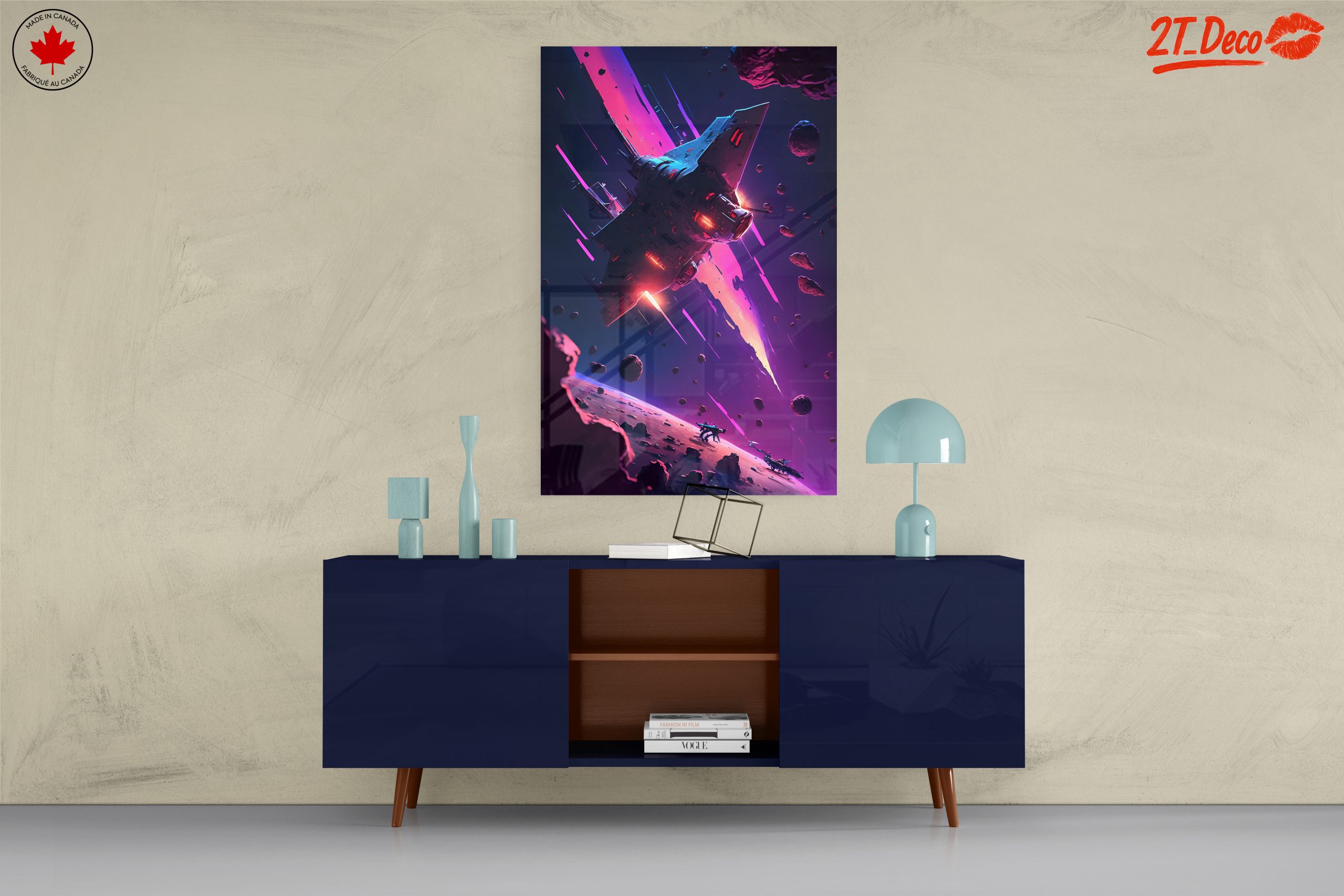 Stylized Futuristic Spacecraft in Cosmic Scene - Image 8