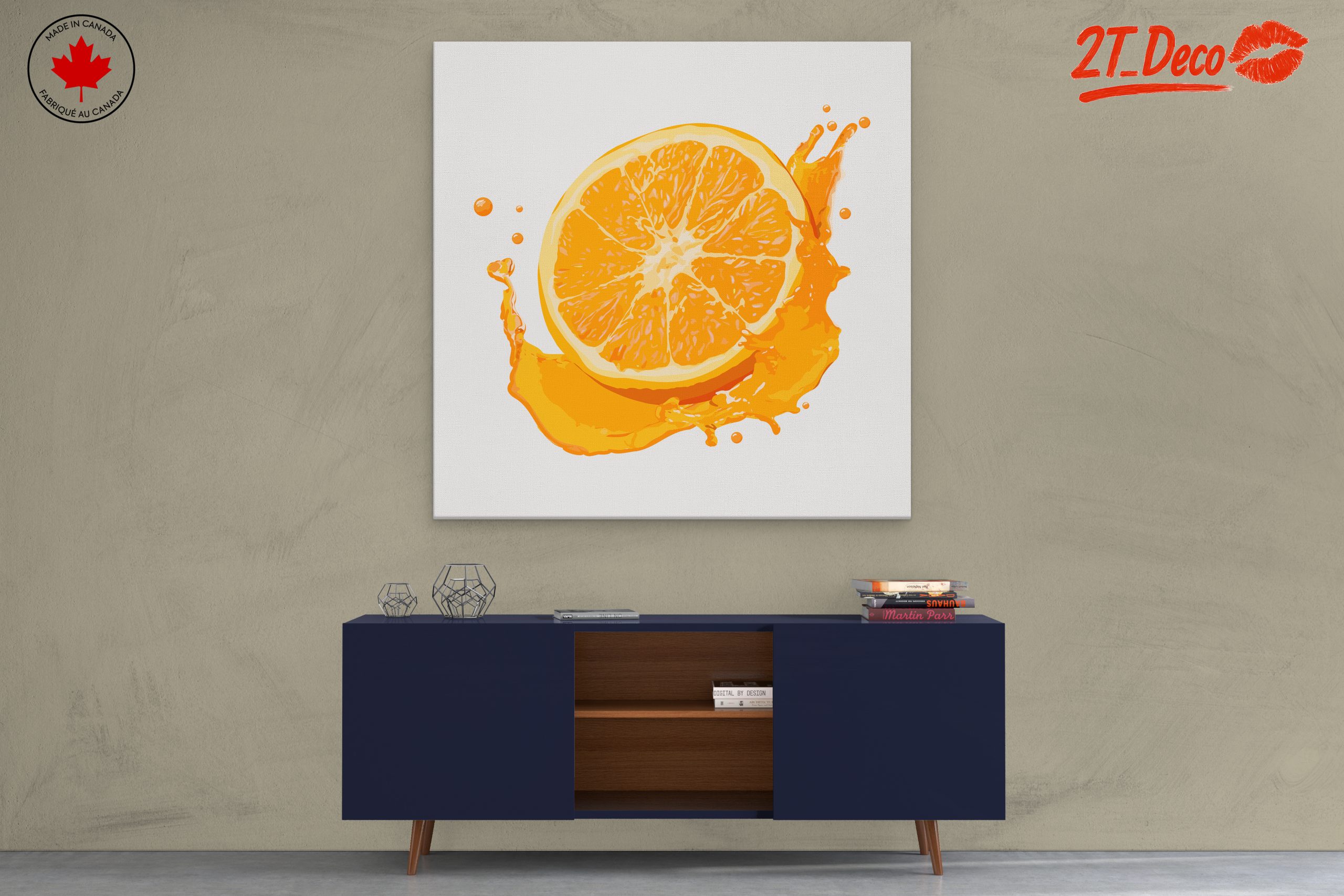 Vibrant Abstract Orange Splash Art - Image 3