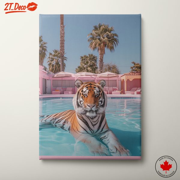 Tiger Relaxing by the Pool