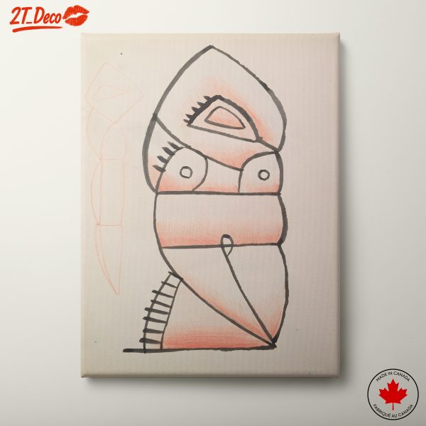 Abstract Figure Art with Bold Lines and Colors