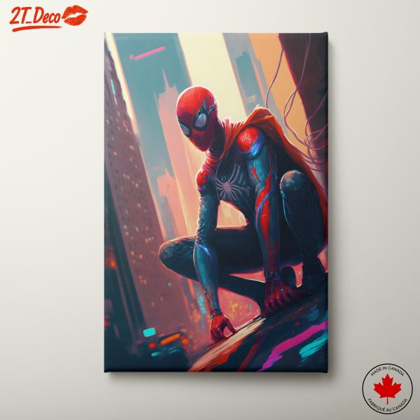 Vibrant Spider-Man in Urban Landscape
