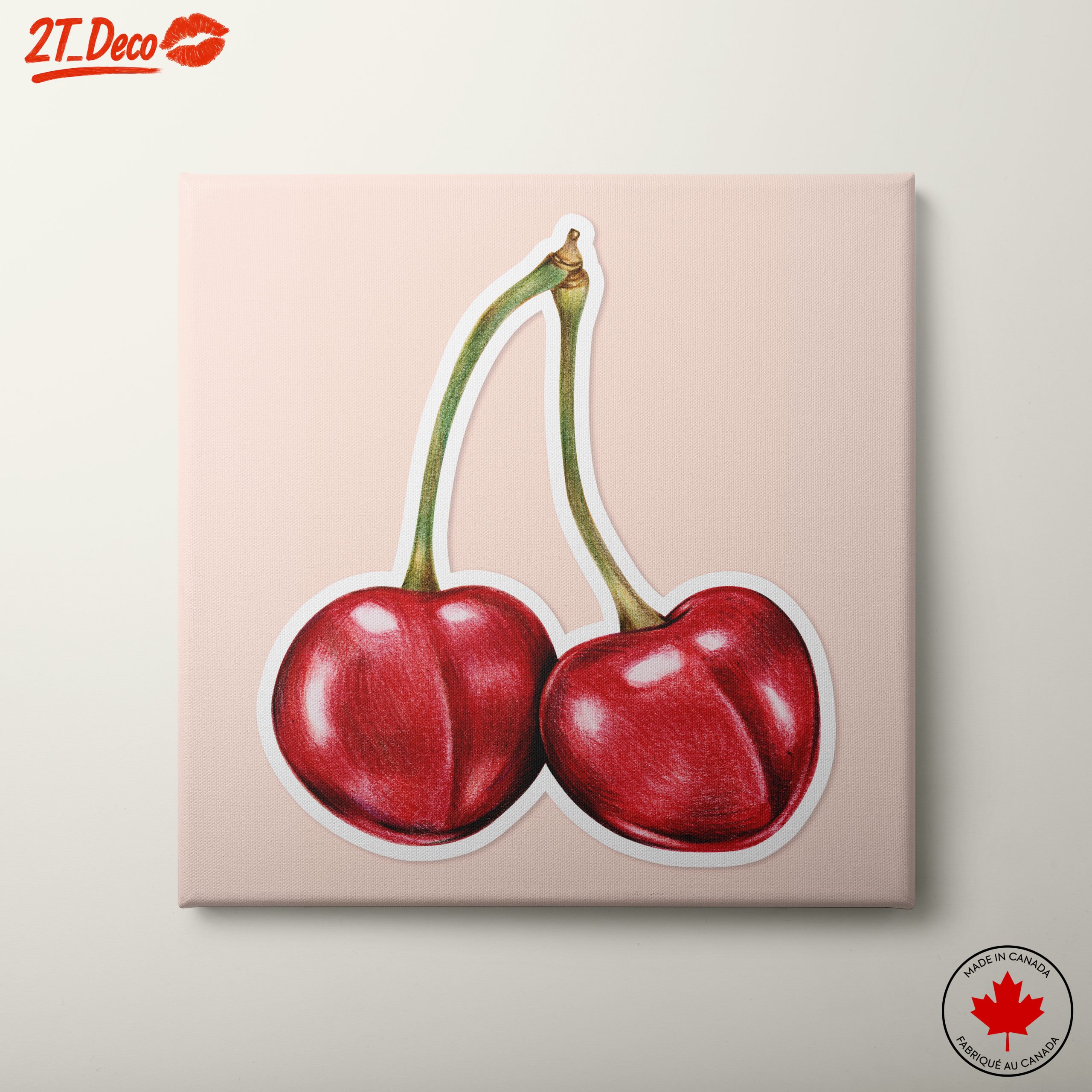 Stylized Cherries Abstract Art