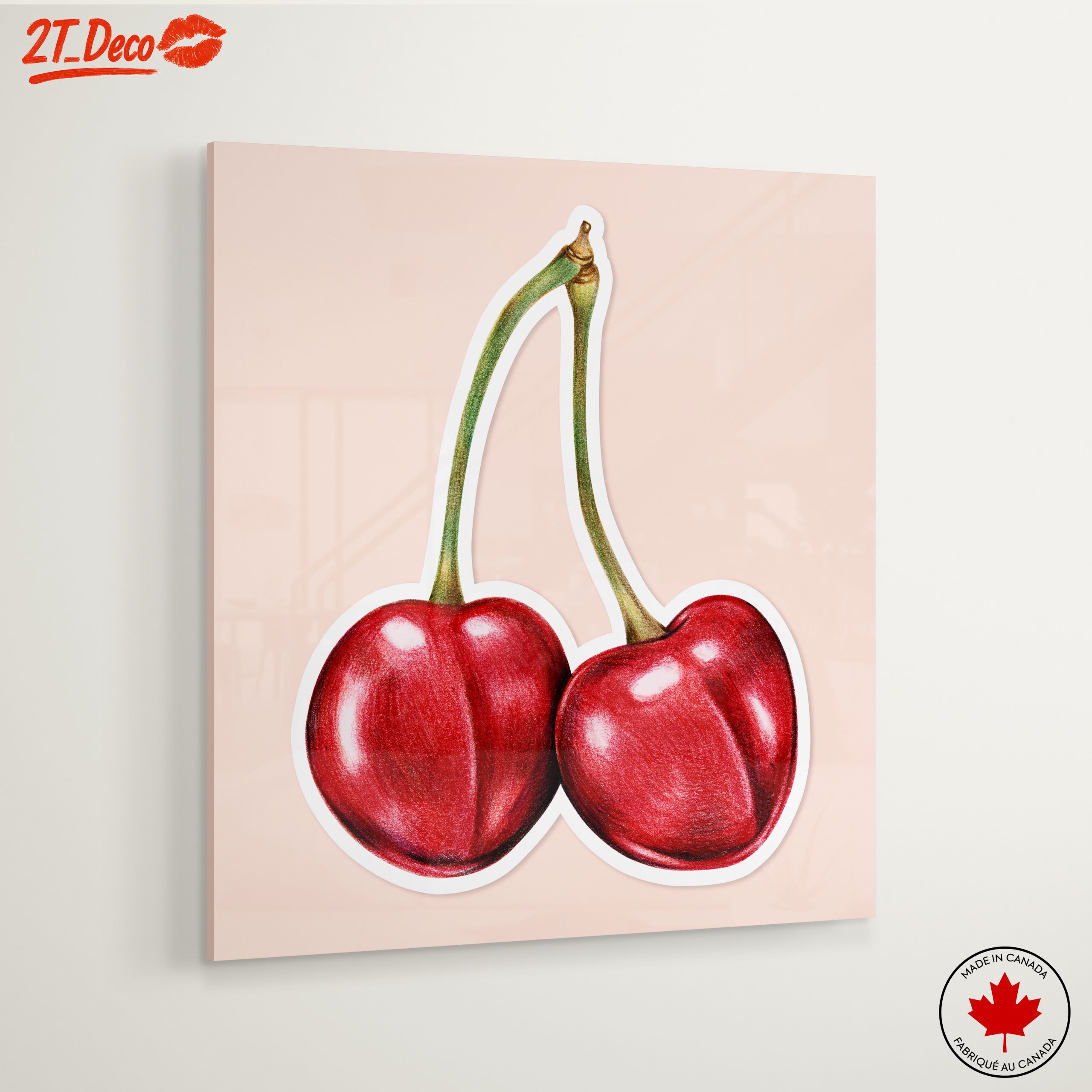 Stylized Cherries Abstract Art - Image 6
