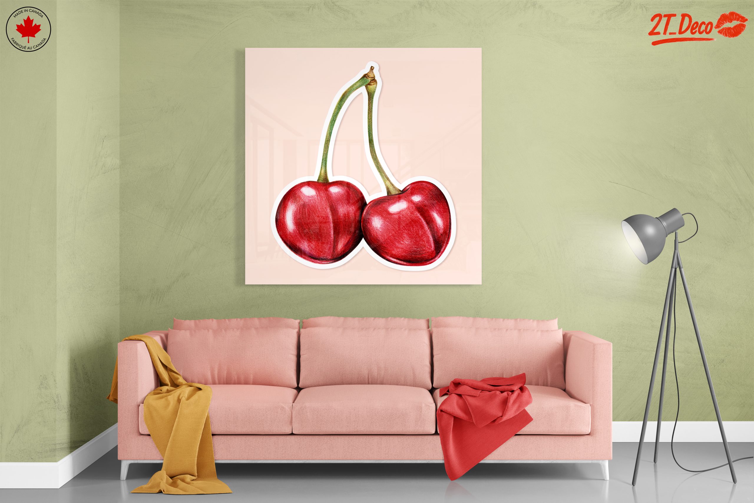 Stylized Cherries Abstract Art - Image 7