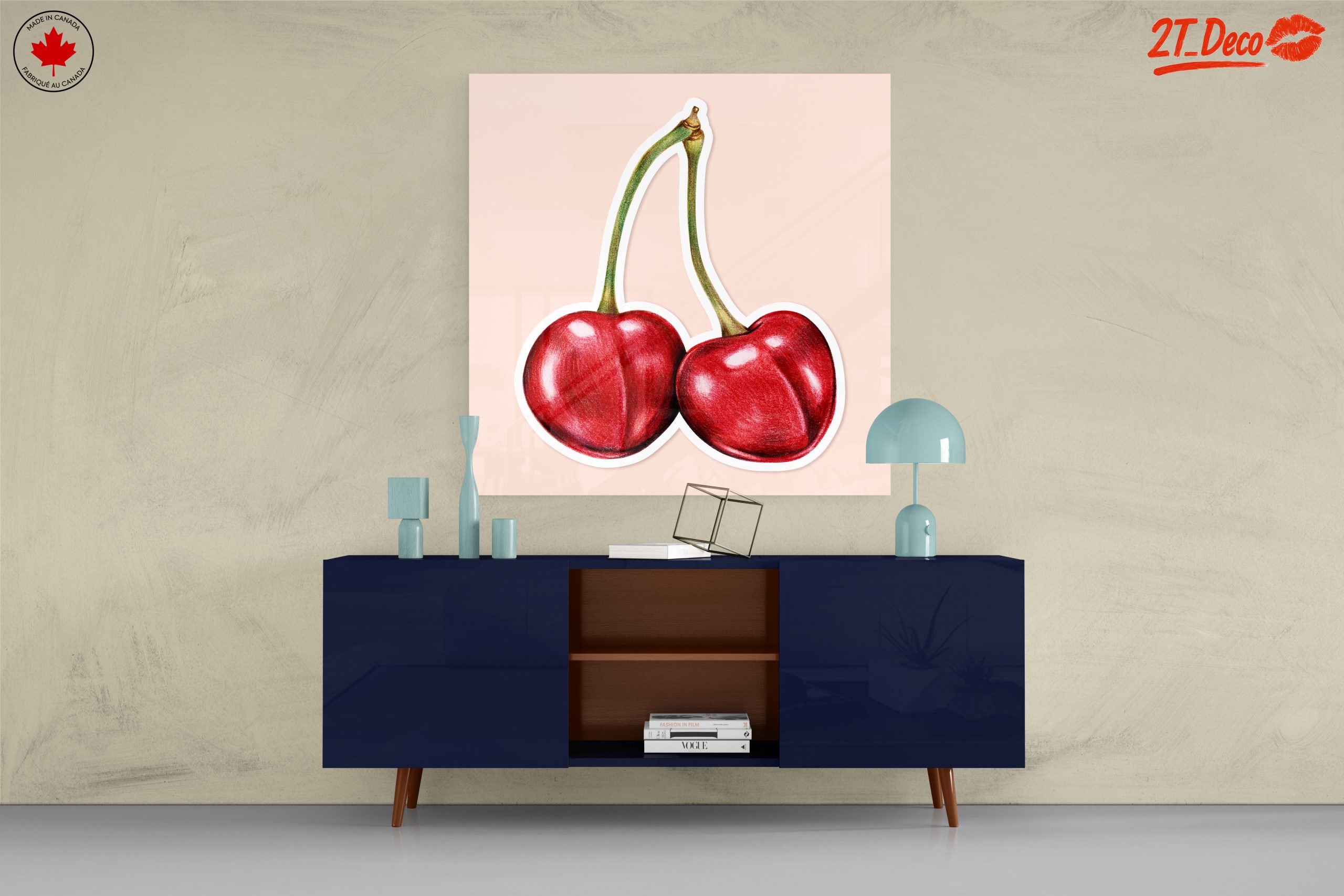 Stylized Cherries Abstract Art - Image 8