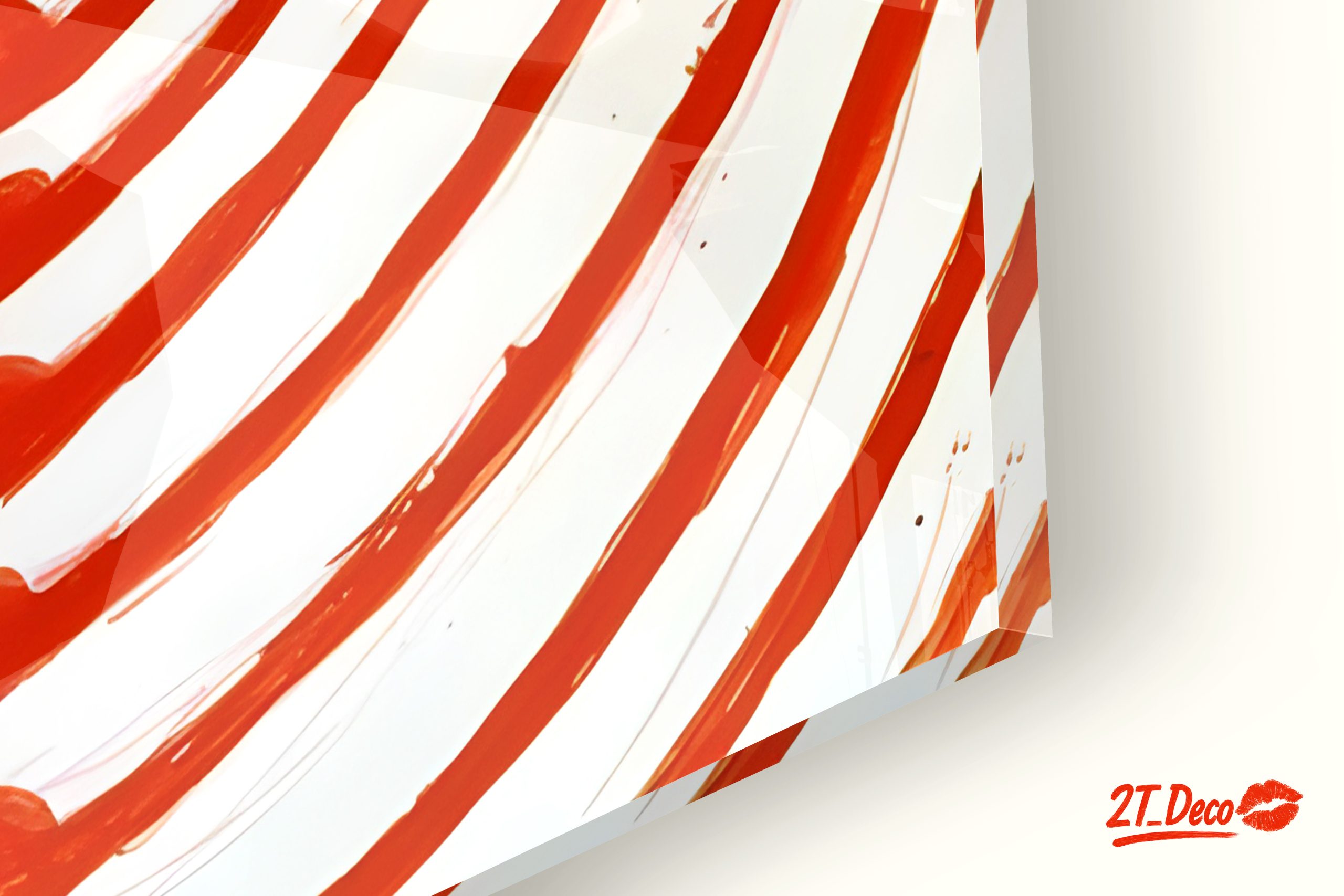 Red Concentric Circle Abstract Art - Image 9