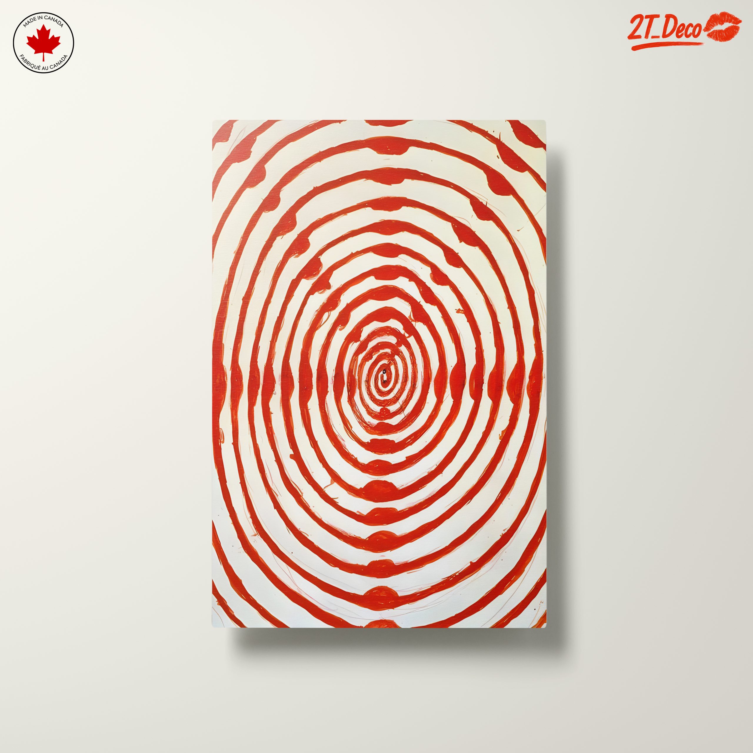 Red Concentric Circle Abstract Art - Image 10