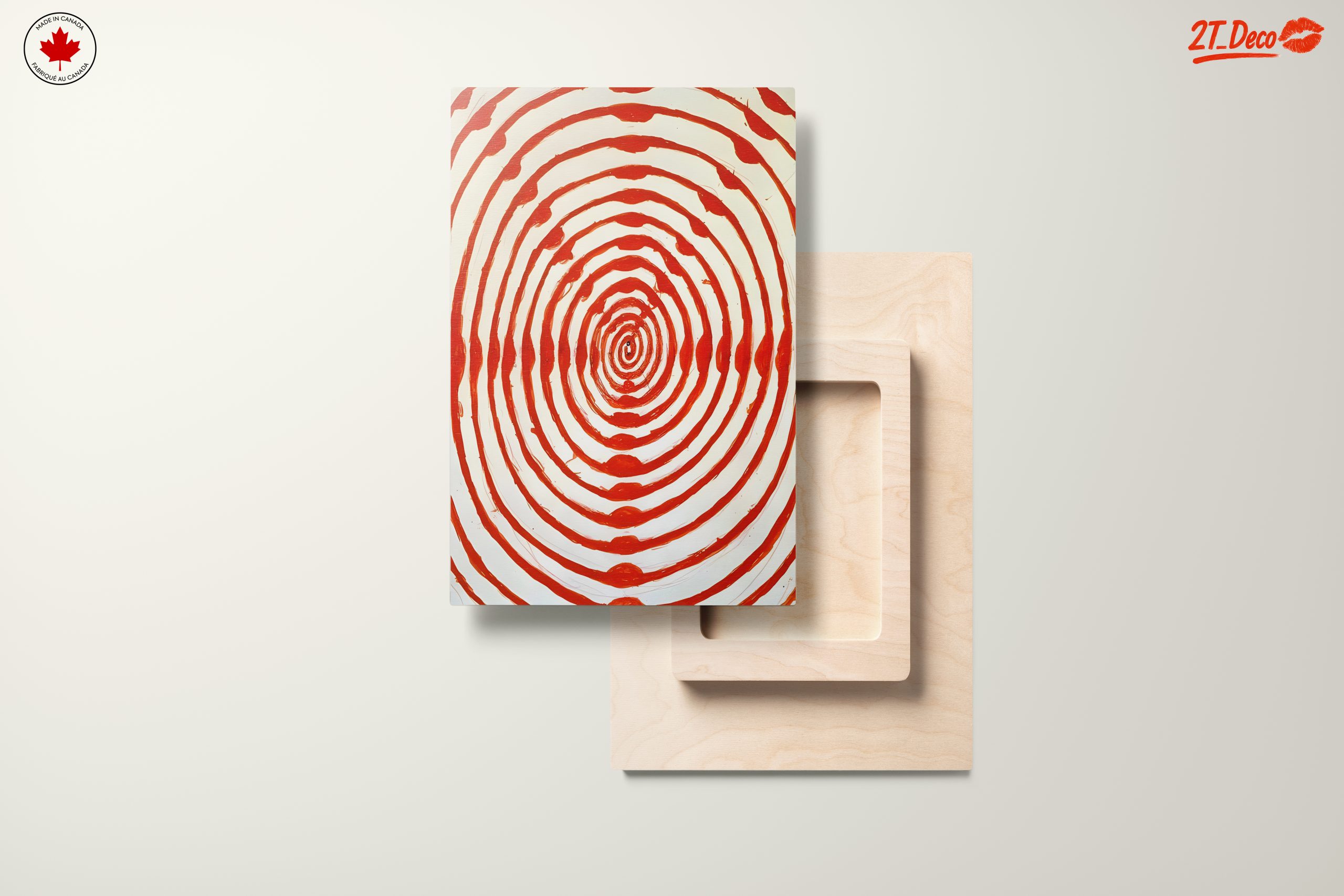 Red Concentric Circle Abstract Art - Image 11