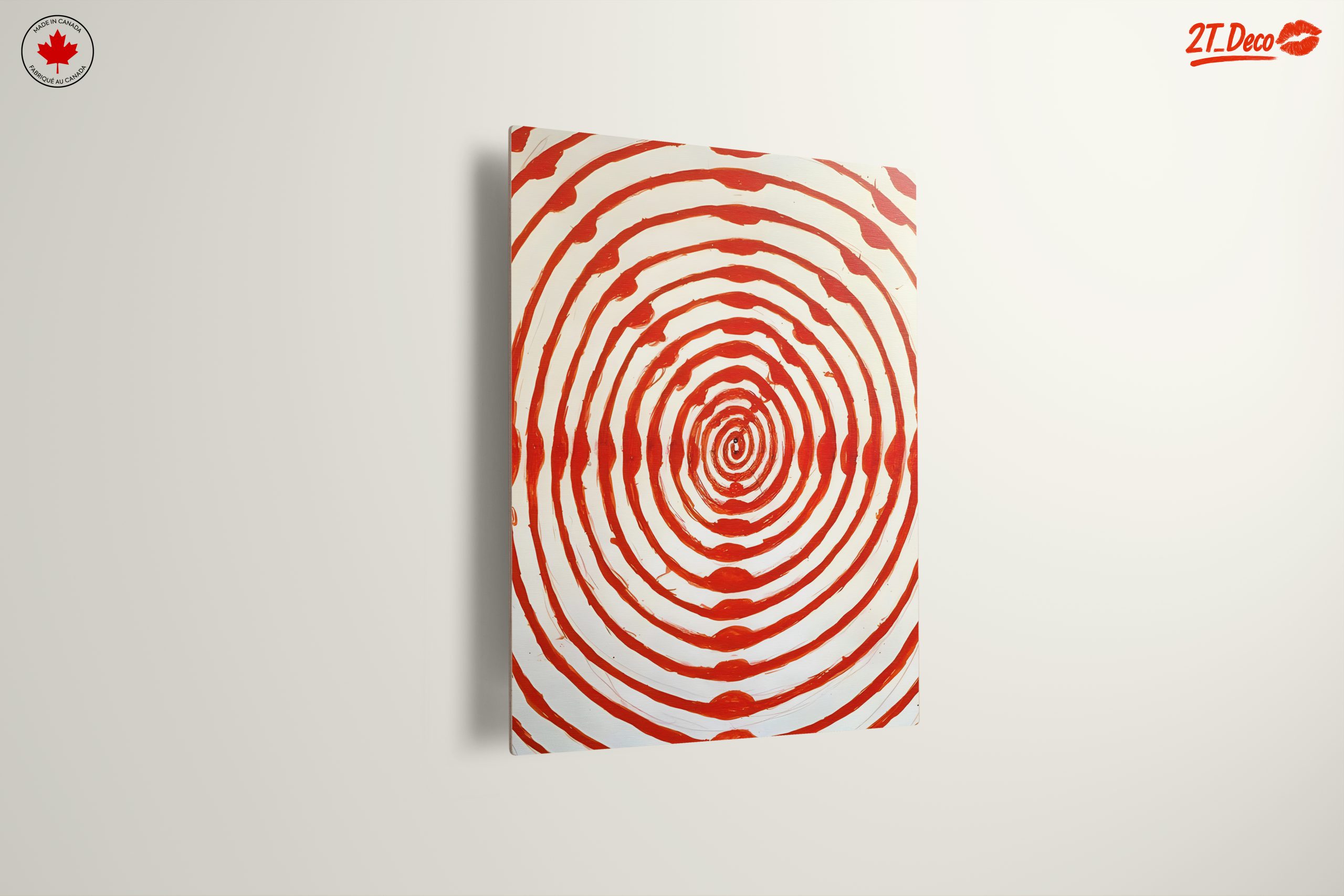 Red Concentric Circle Abstract Art - Image 13