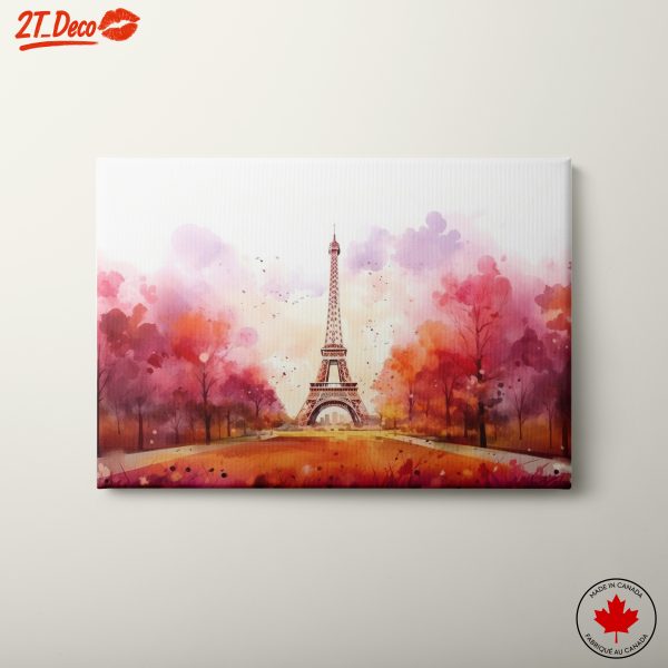 Eiffel Tower in Colorful Autumn Landscape