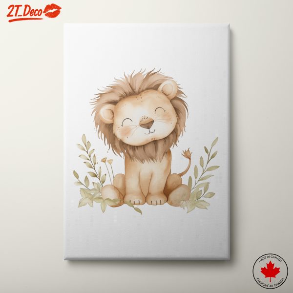Adorable Lion Illustration in Soft Tones