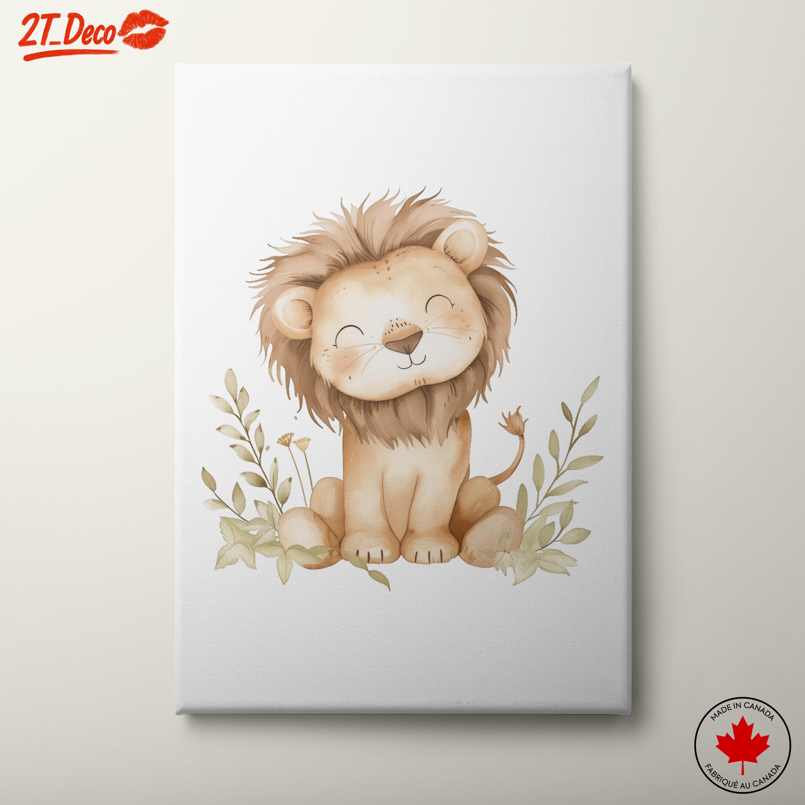 Adorable Lion Illustration in Soft Tones