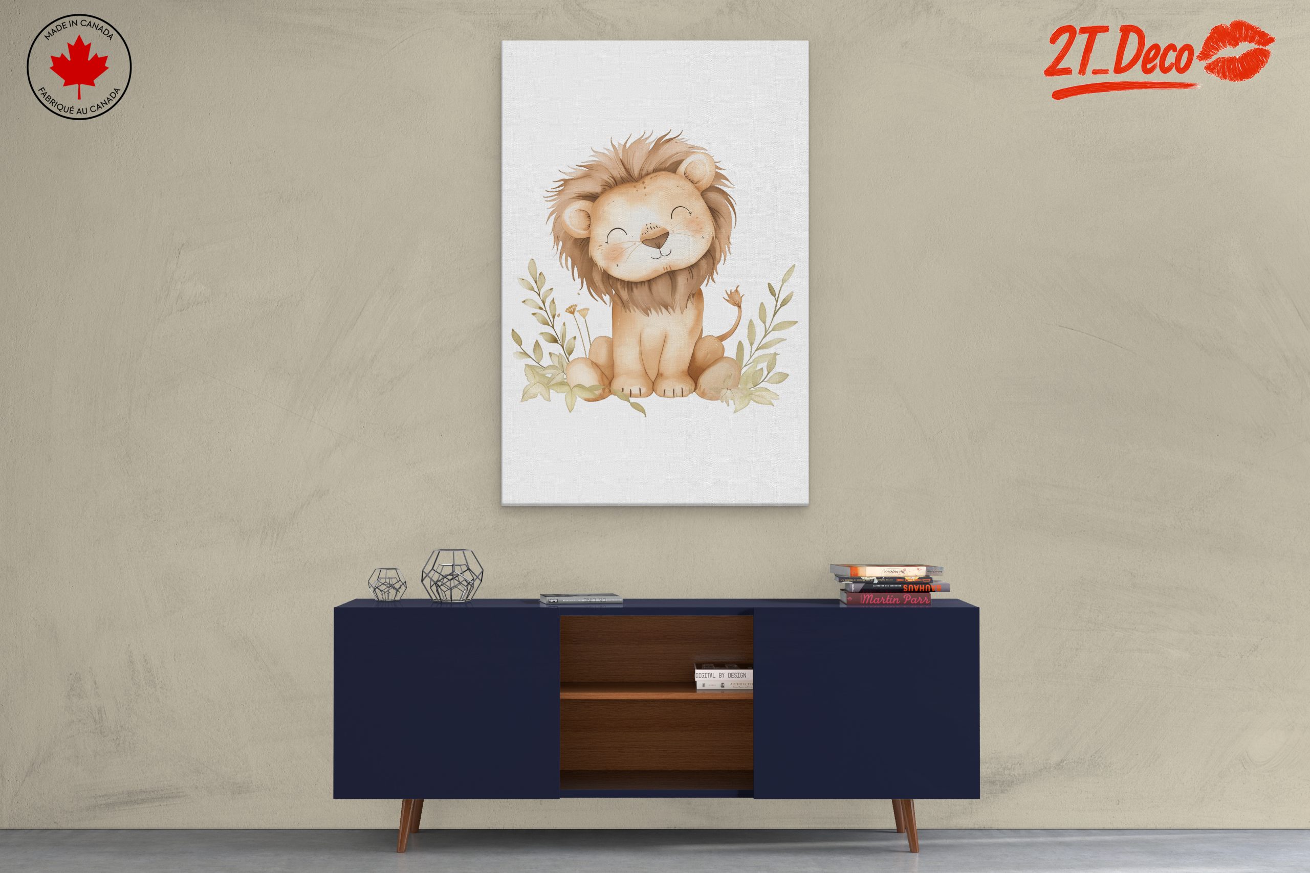 Adorable Lion Illustration in Soft Tones - Image 3