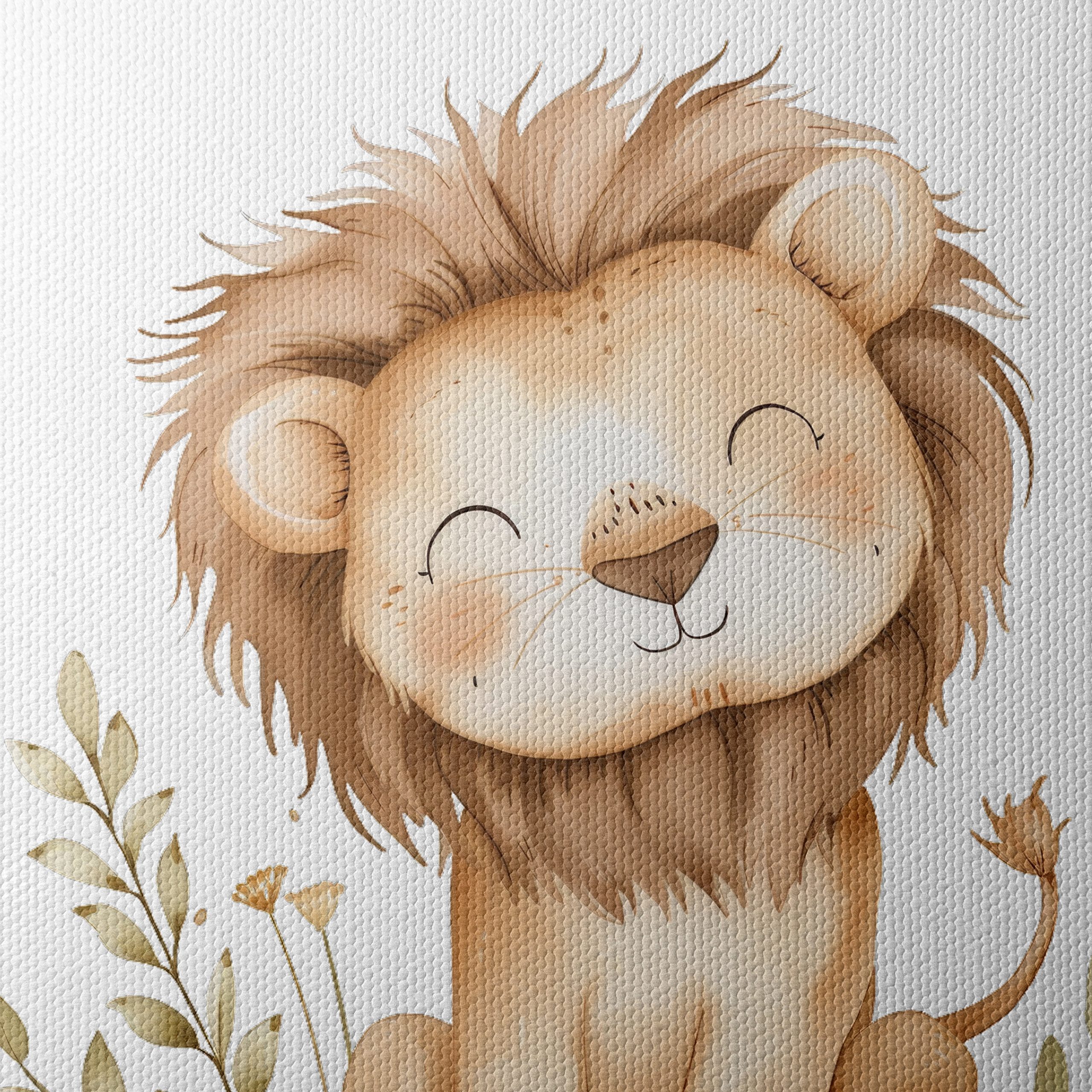 Adorable Lion Illustration in Soft Tones - Image 4