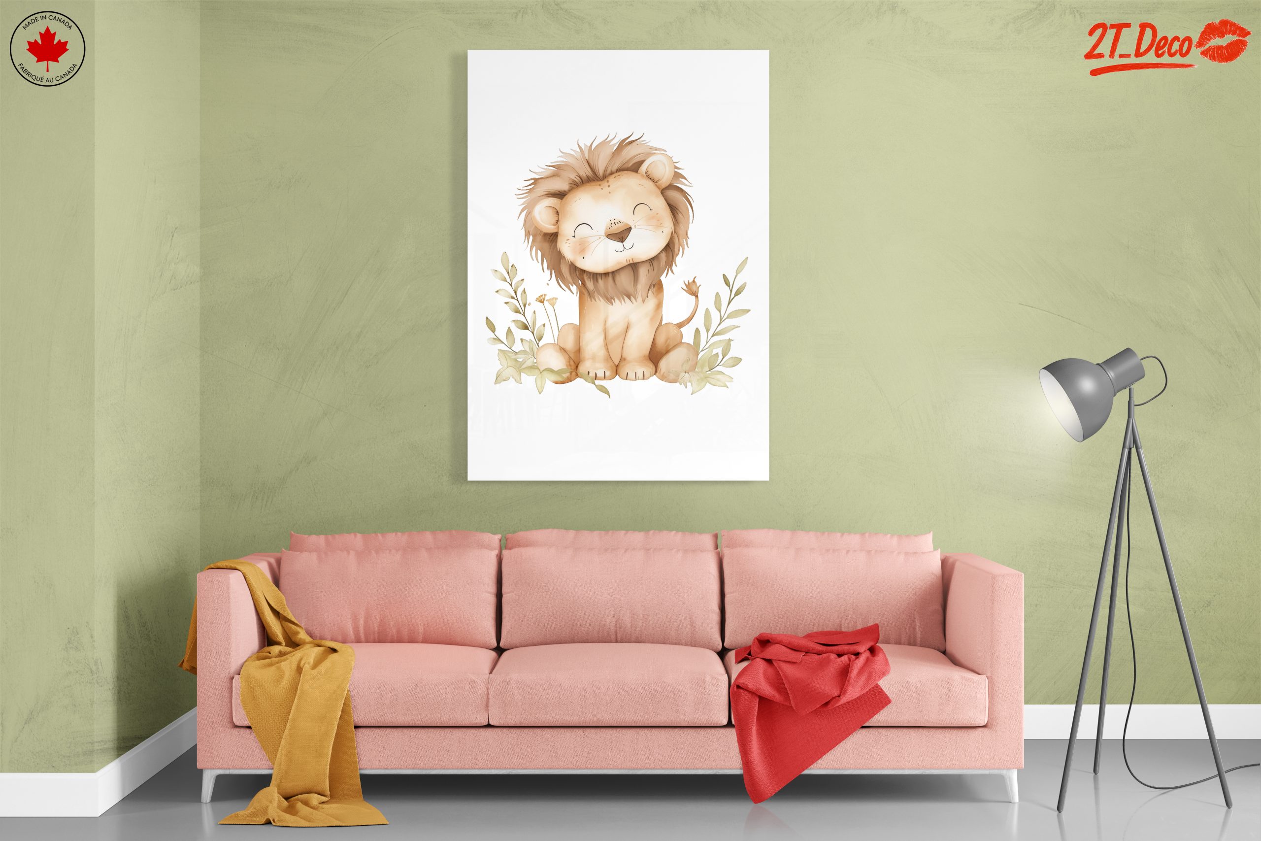 Adorable Lion Illustration in Soft Tones - Image 7