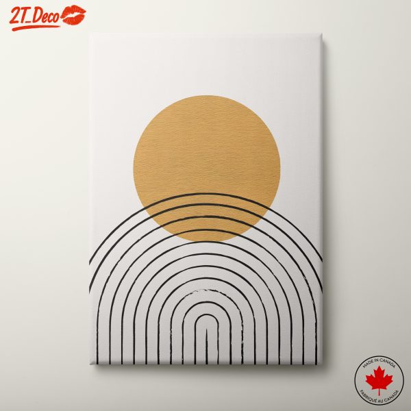 Modern Abstract Art with Golden Sun