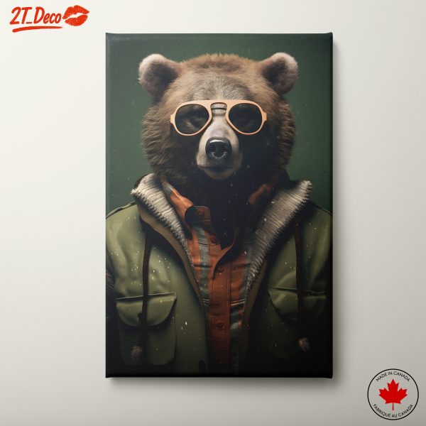 Artistic Bear in Sunglasses and Jacket