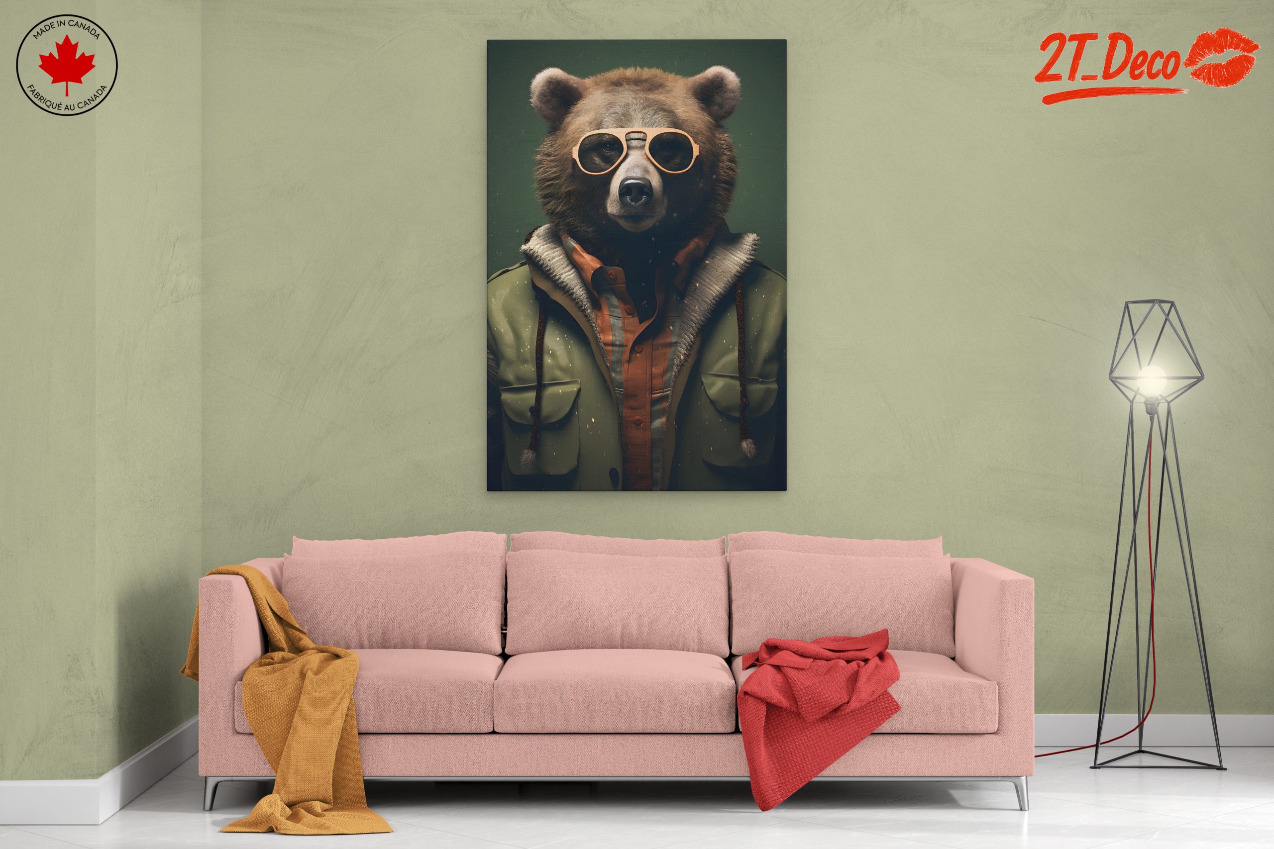 Artistic Bear in Sunglasses and Jacket - Image 2