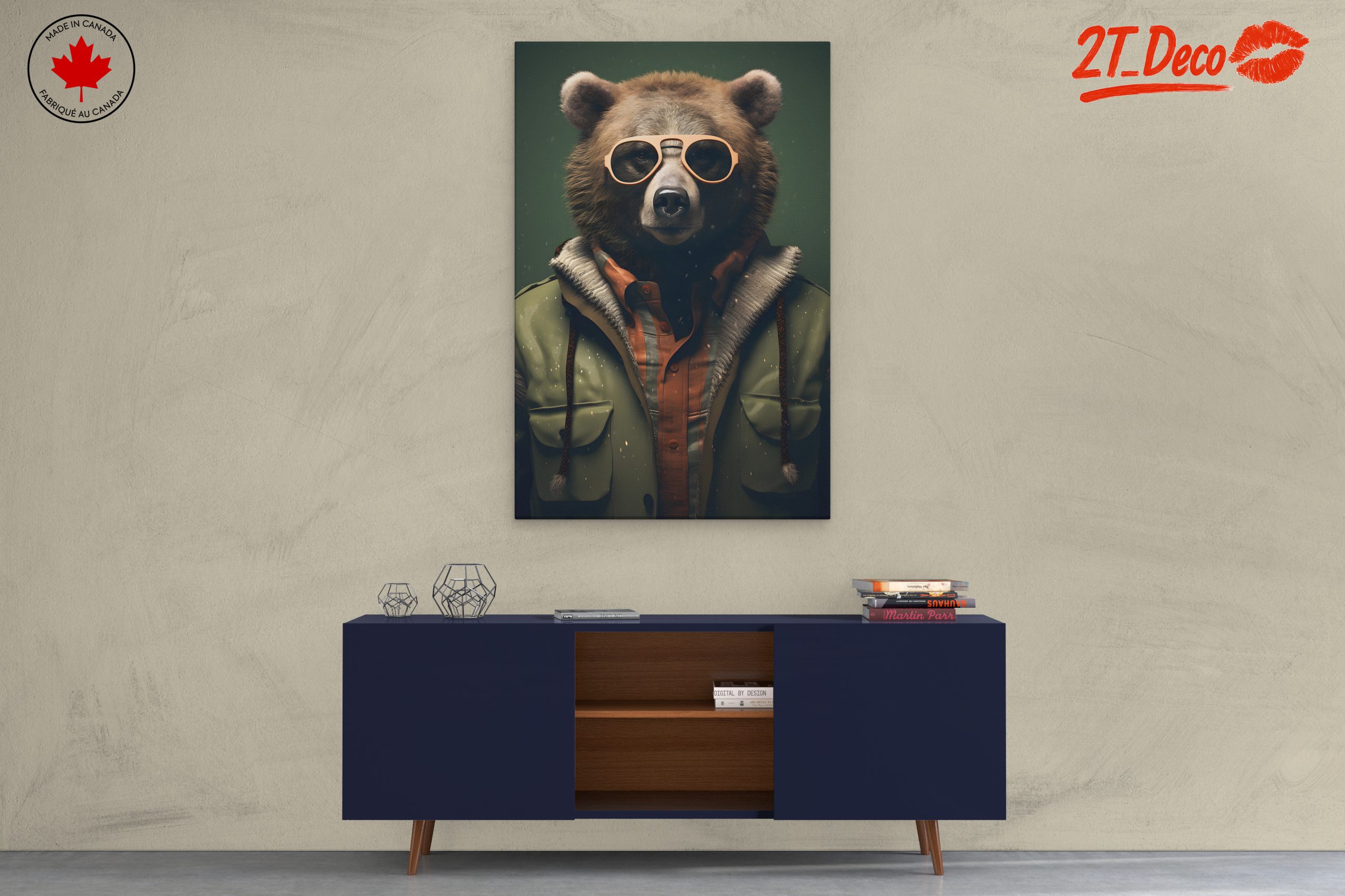 Artistic Bear in Sunglasses and Jacket - Image 3