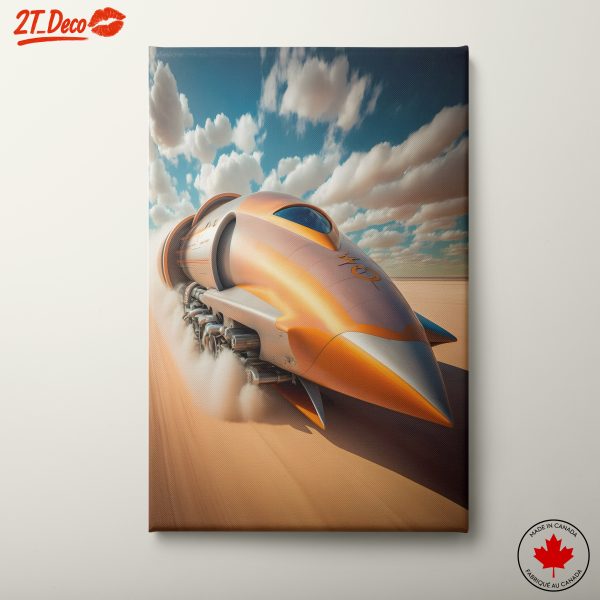 Futuristic Vehicle in Dynamic Sky