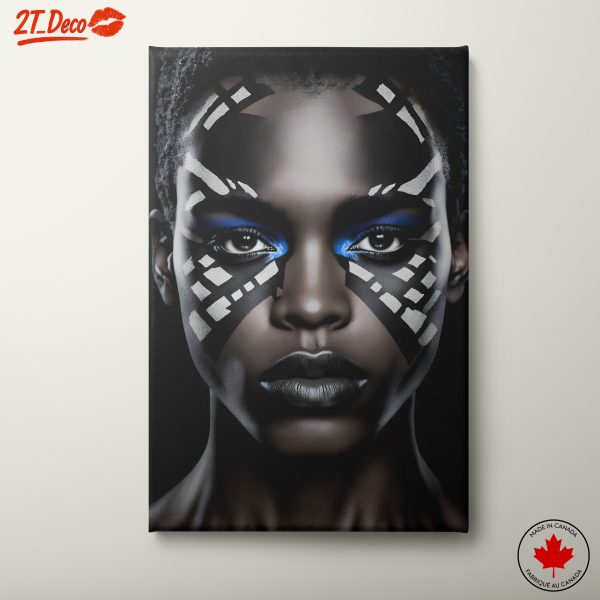 Bold Abstract Cultural Portrait with Face Paint