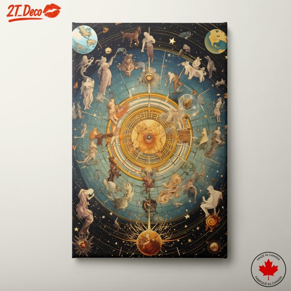 Celestial Zodiac Art Featuring Astrological Signs