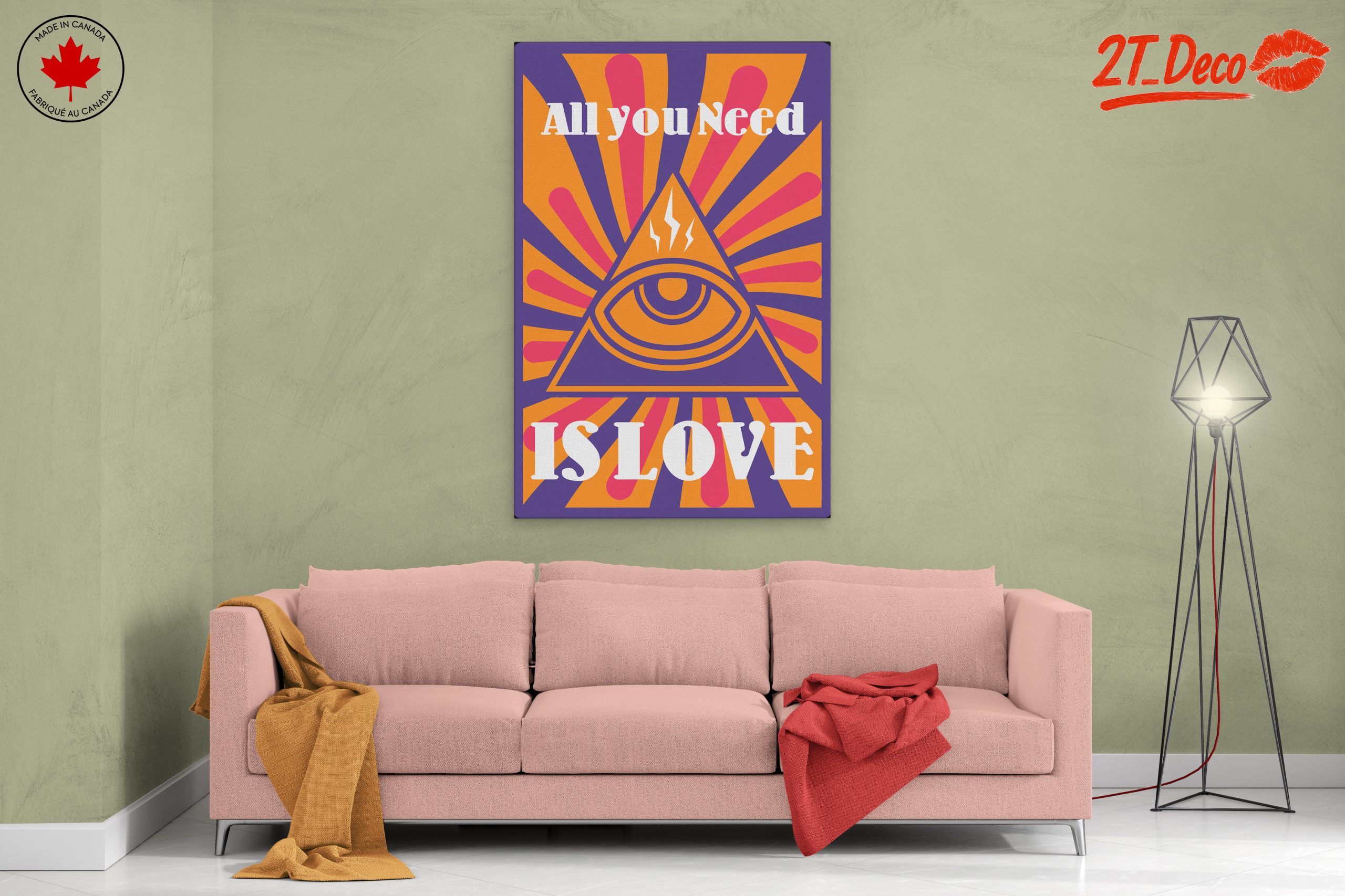 All You Need Is Love Typography Art - Image 2