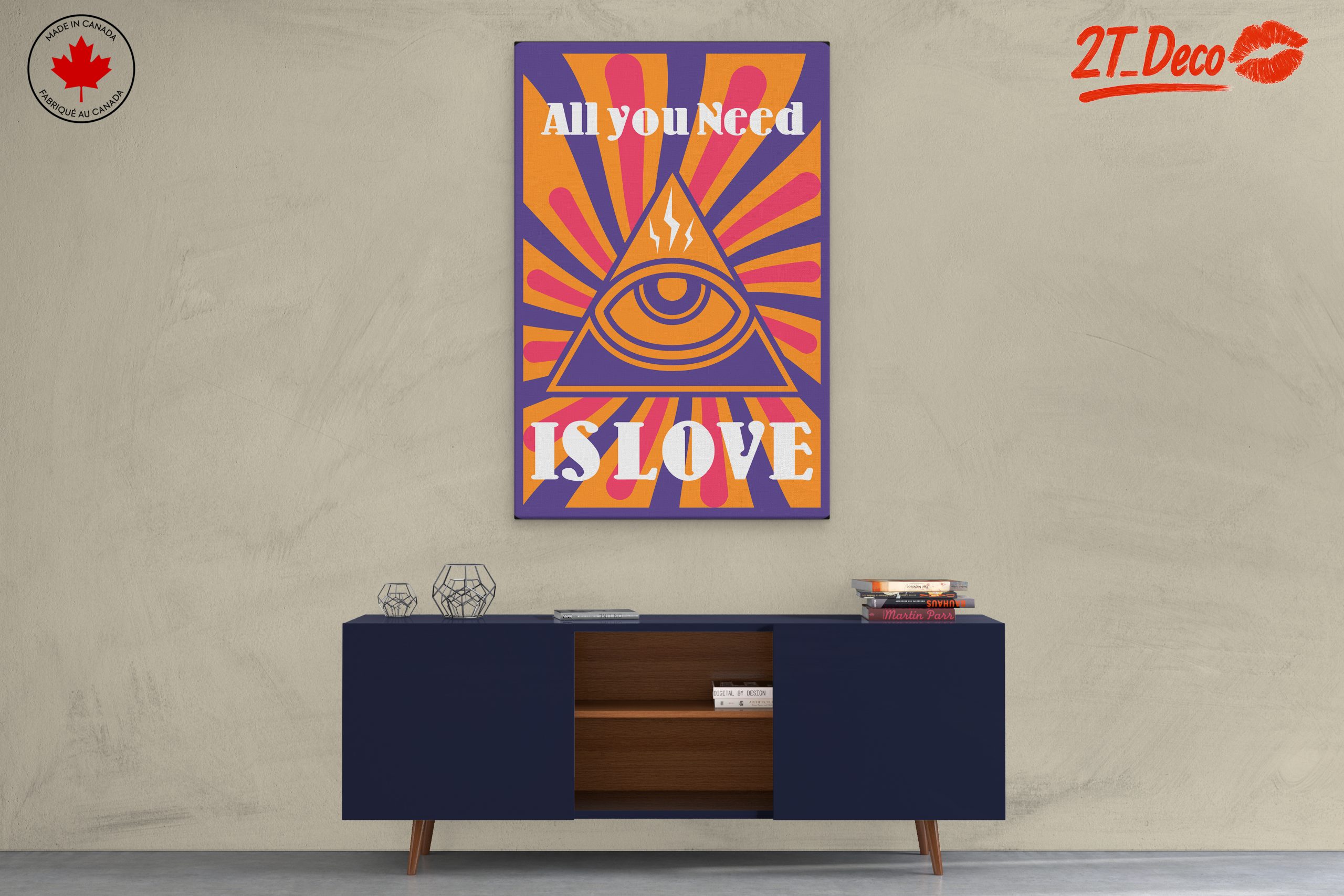 All You Need Is Love Typography Art - Image 3